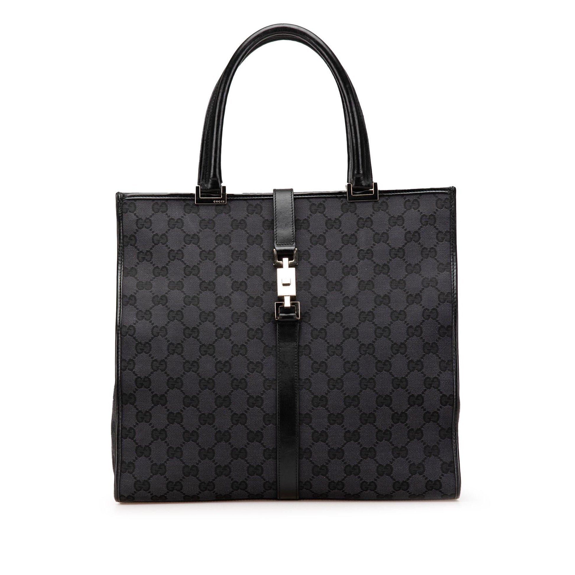 Gucci GG Jackie Canvas Black Tote Bag
