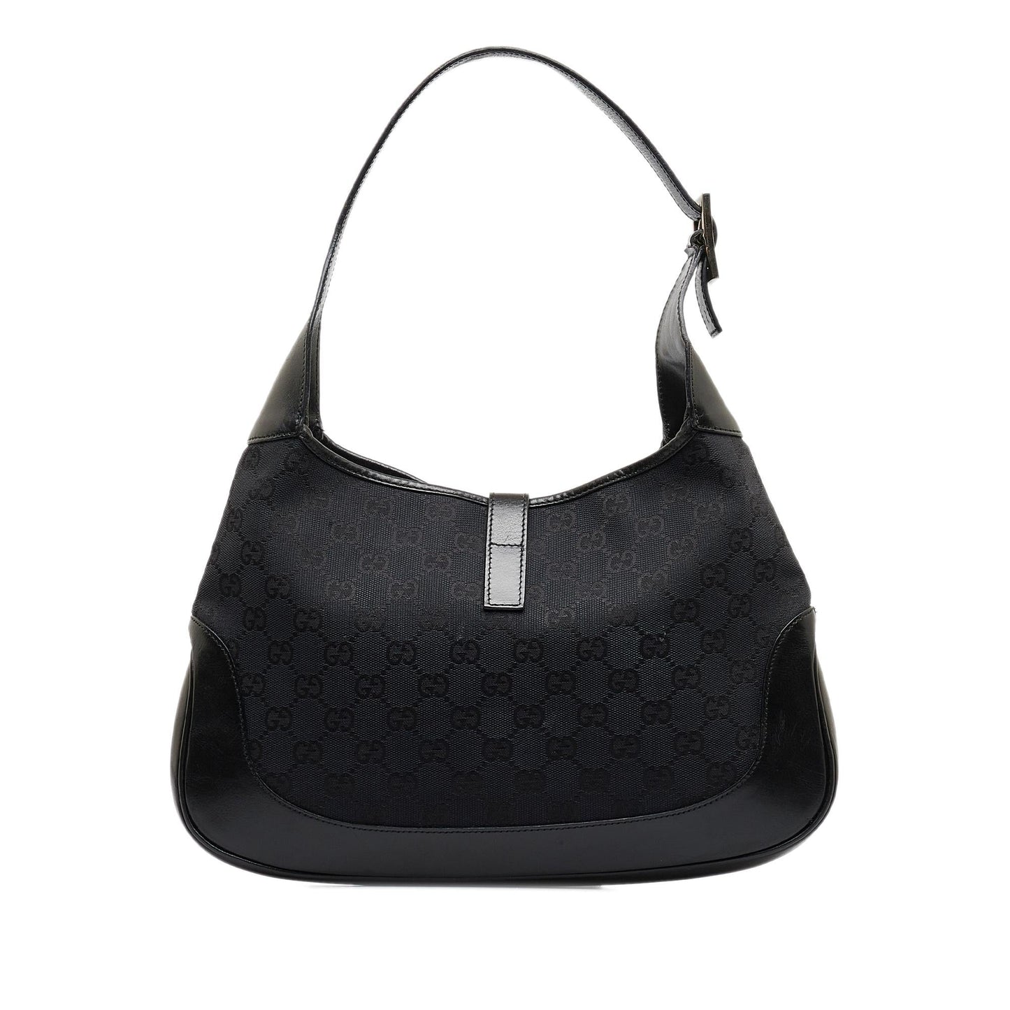 Gucci GG Jackie SHG-OHiky9 Canvas Calf Black Shoulder Bag