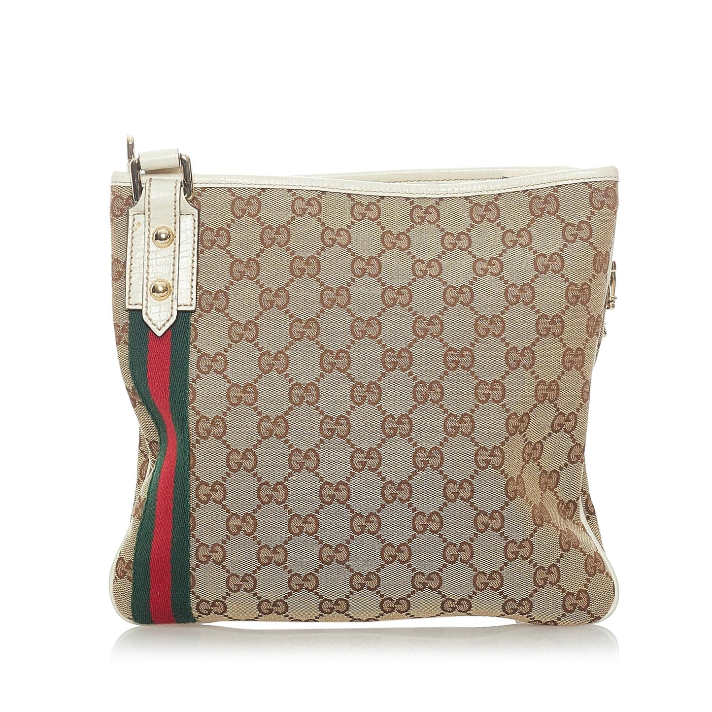 Gucci GG Jolicoeur SHG Canvas Calf Brown Crossbody Bag