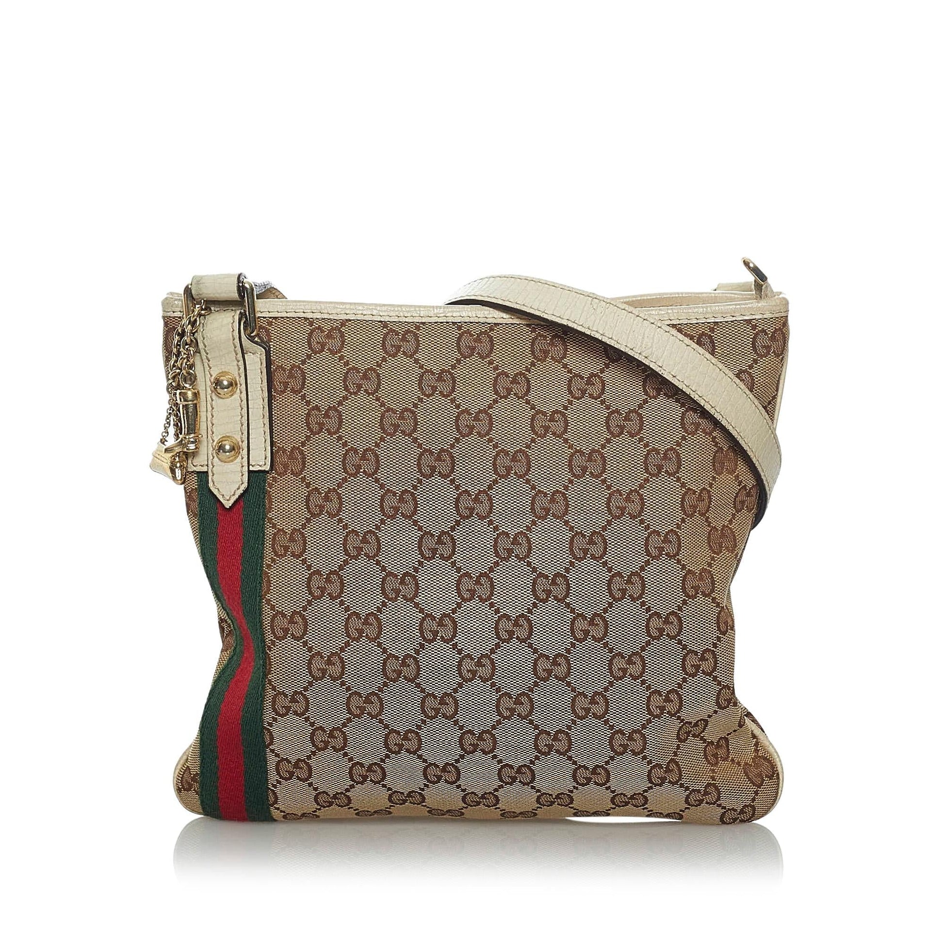 Gucci GG Jolicoeur SHG Canvas Brown Crossbody Bag Bag Shg