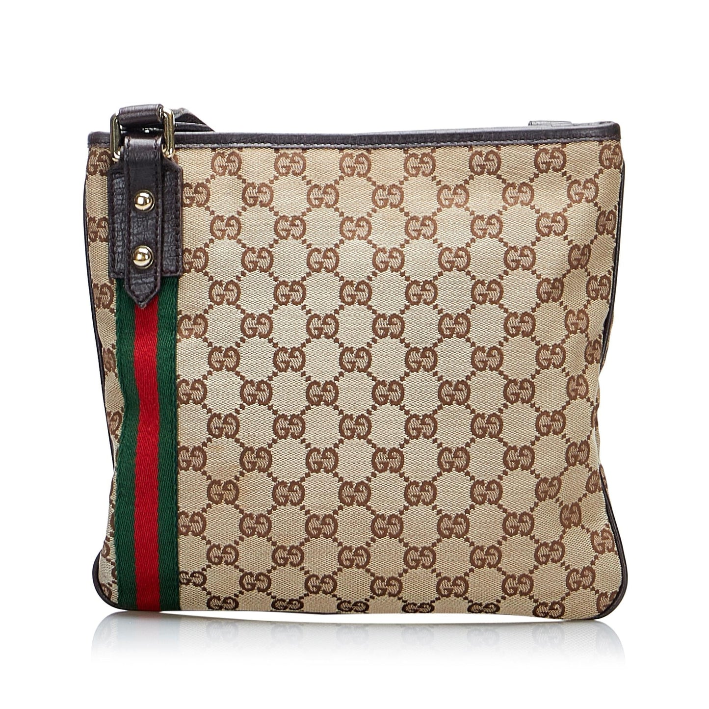 Gucci GG Jolicoeur SHG-0Pg20f Canvas Calf Brown Crossbody Bag
