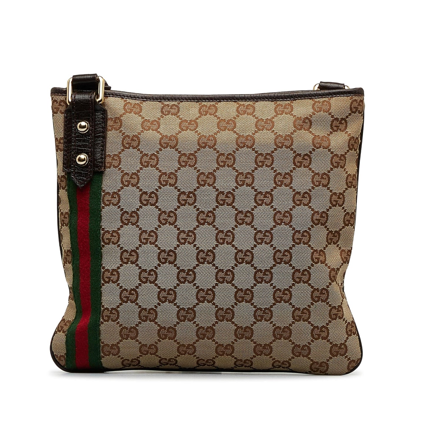 Gucci GG Jolicoeur SHG-fyA7Oz Canvas Calf Brown Crossbody Bag