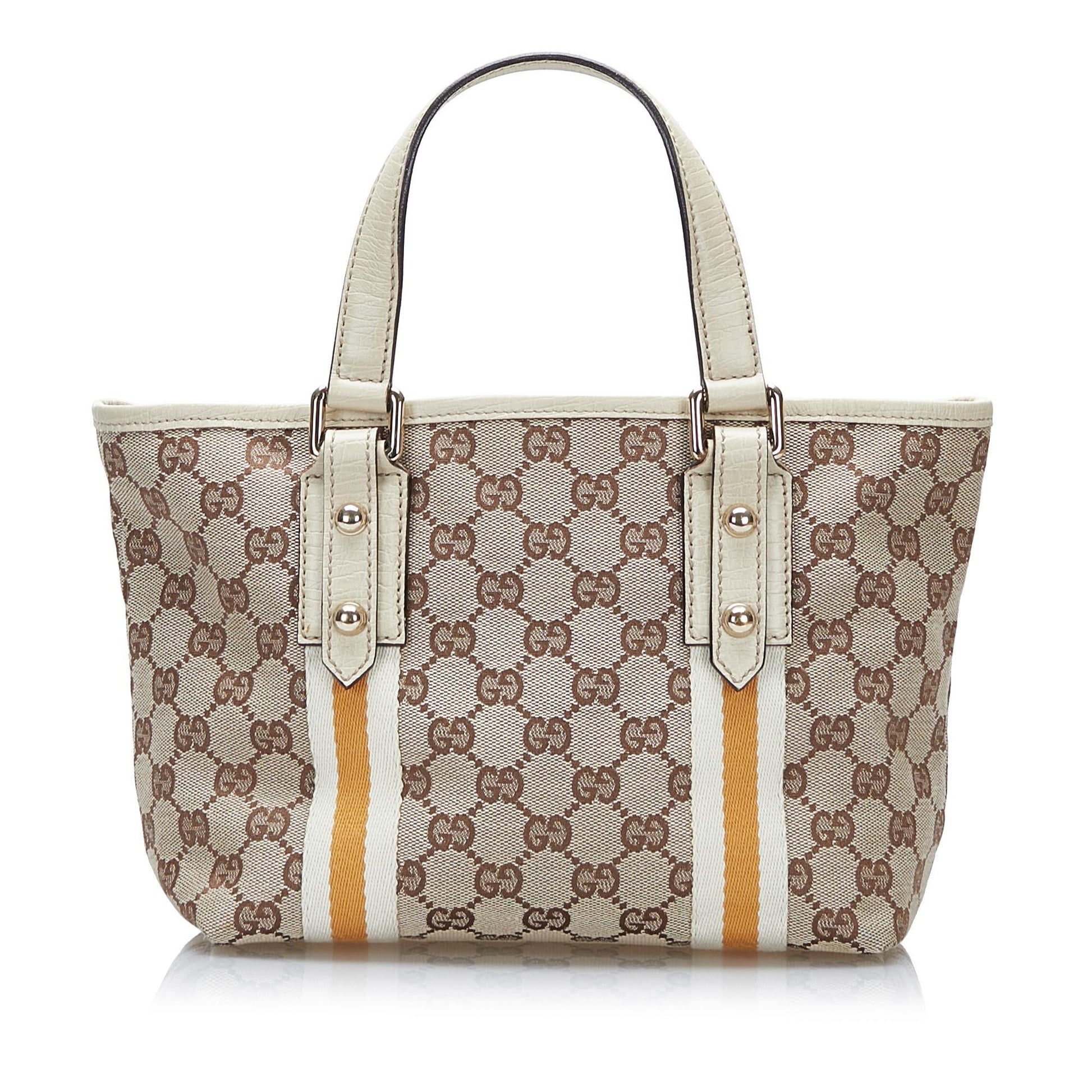 Gucci GG Jolicoeur SHG Canvas Brown Satchel Bag