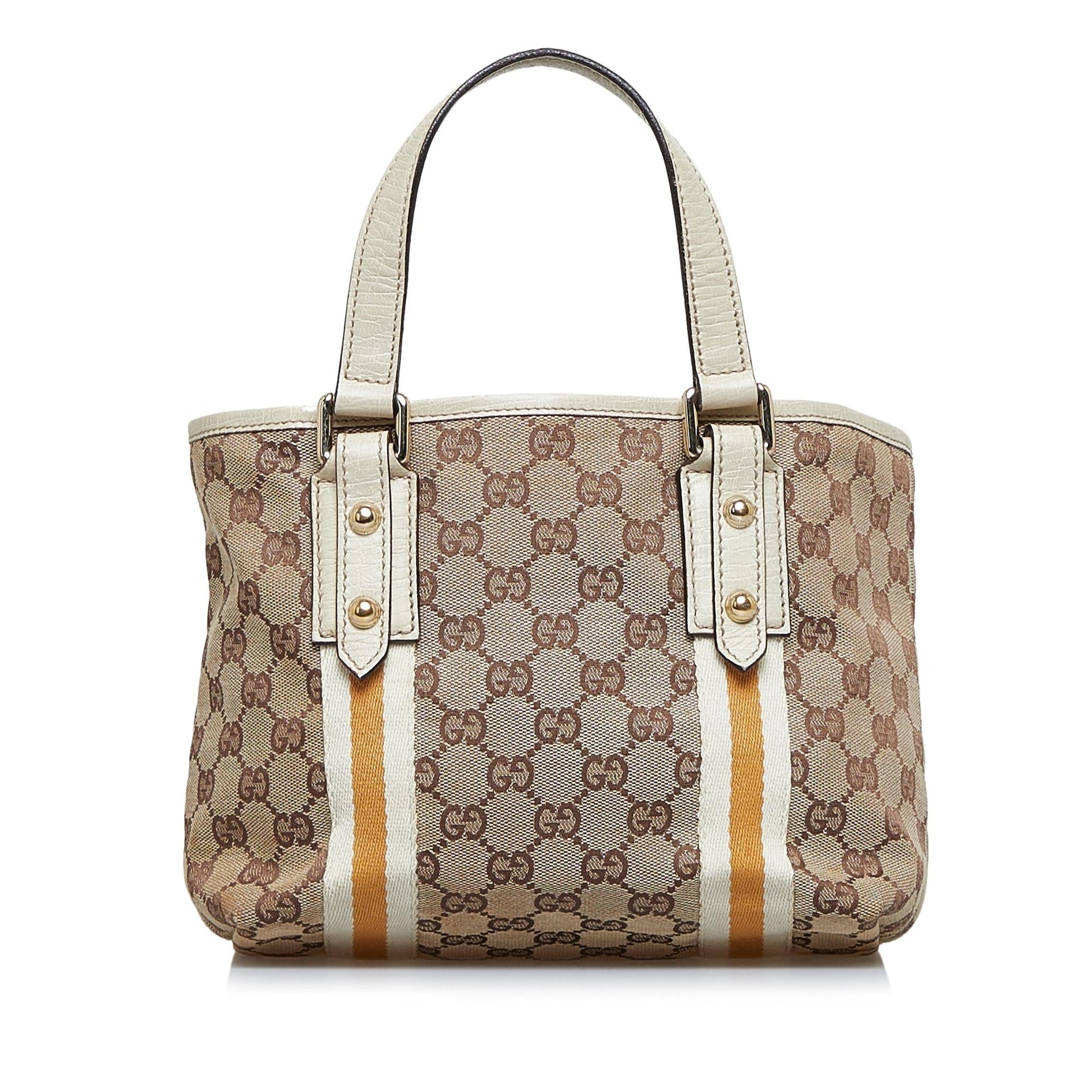 Gucci GG Jolicoeur SHG-URCzfD Canvas Calf Brown Satchel Bag