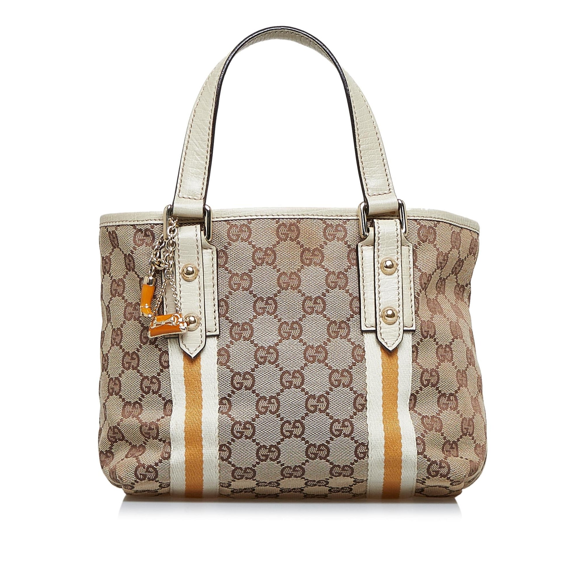 Gucci GG Jolicoeur SHG-URCzfD Canvas Calf Brown Satchel Bag