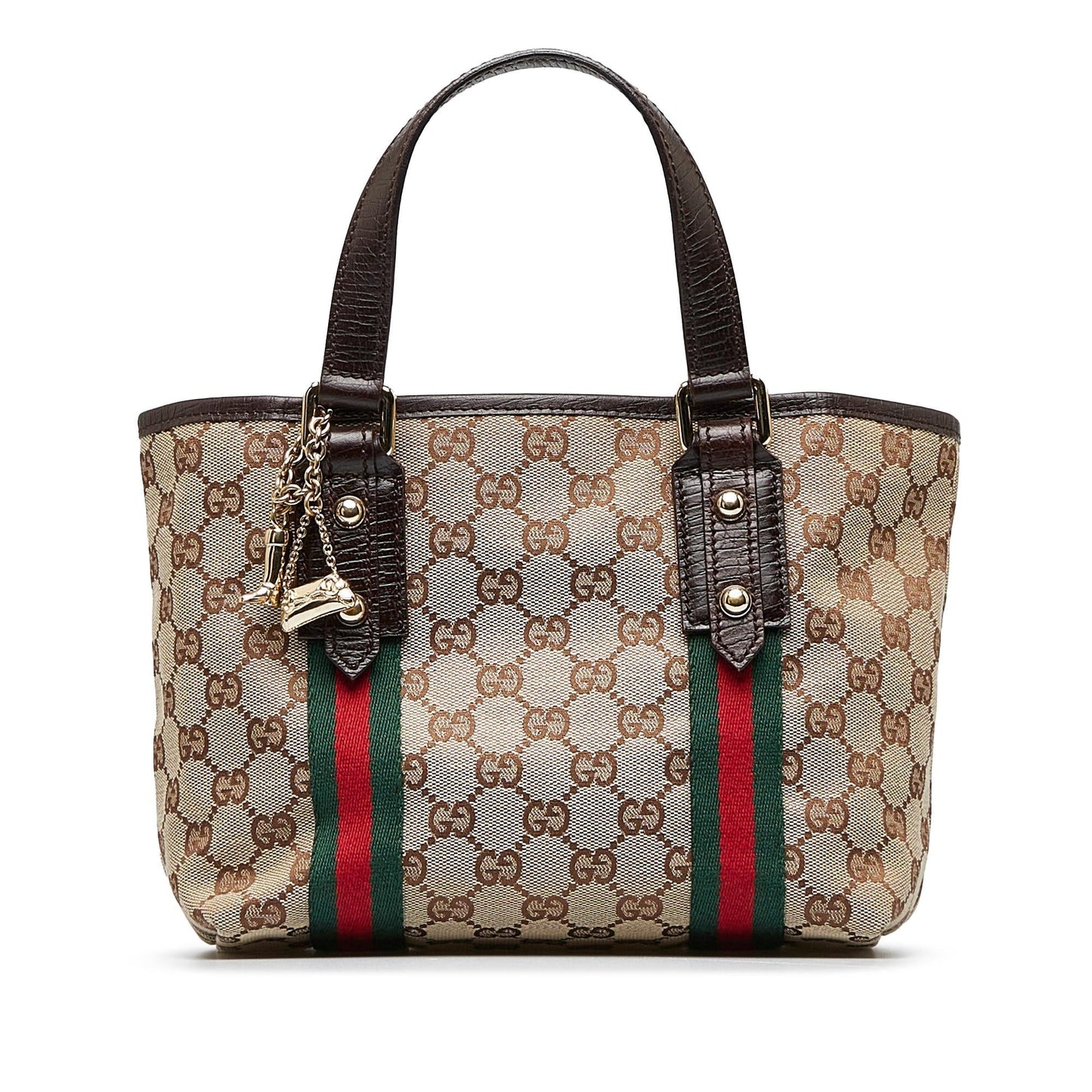 Gucci GG Jolicoeur SHG-WsyJHx Canvas Brown Satchel Bag