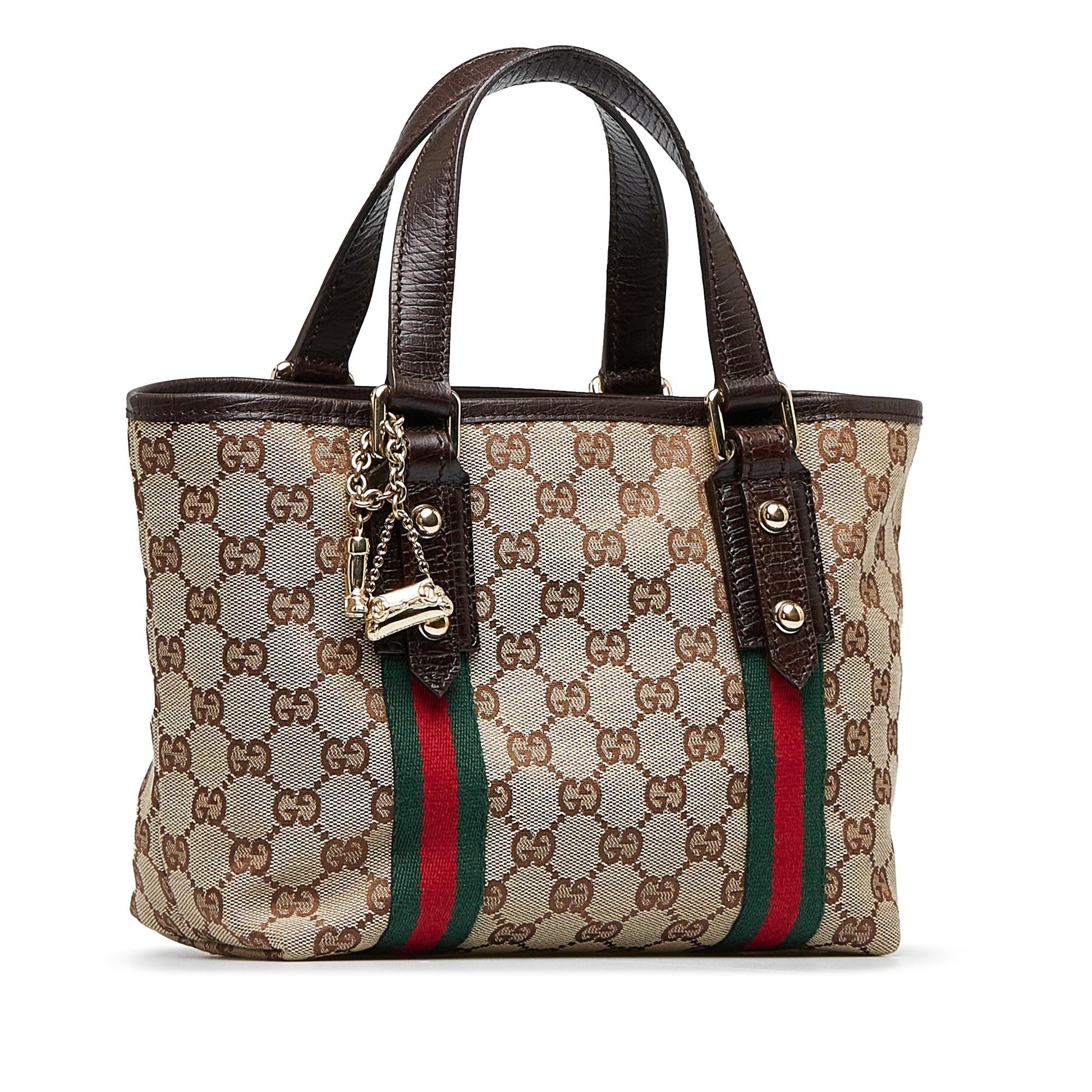 Gucci GG Jolicoeur SHG-WsyJHx Canvas Brown Satchel Bag