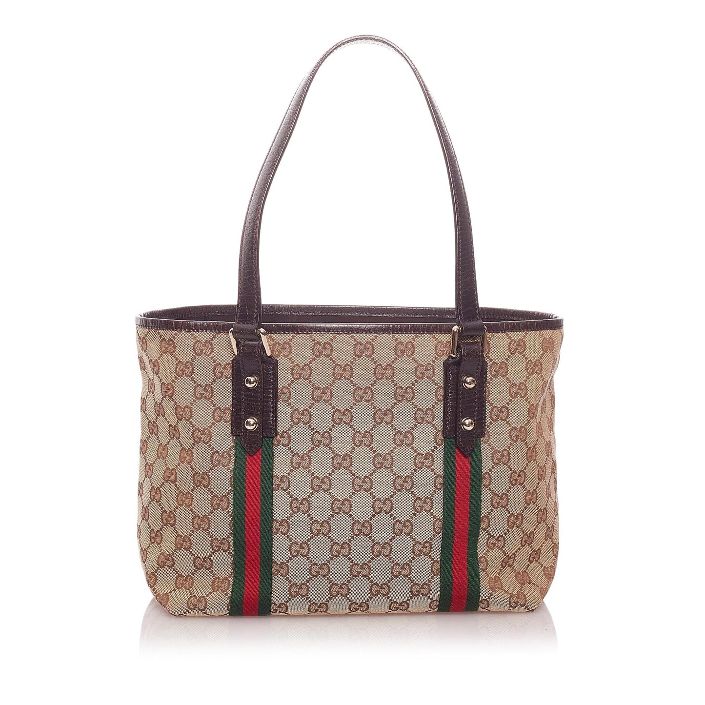 Gucci GG Jolicoeur SHG Canvas Brown Tote Bag 4