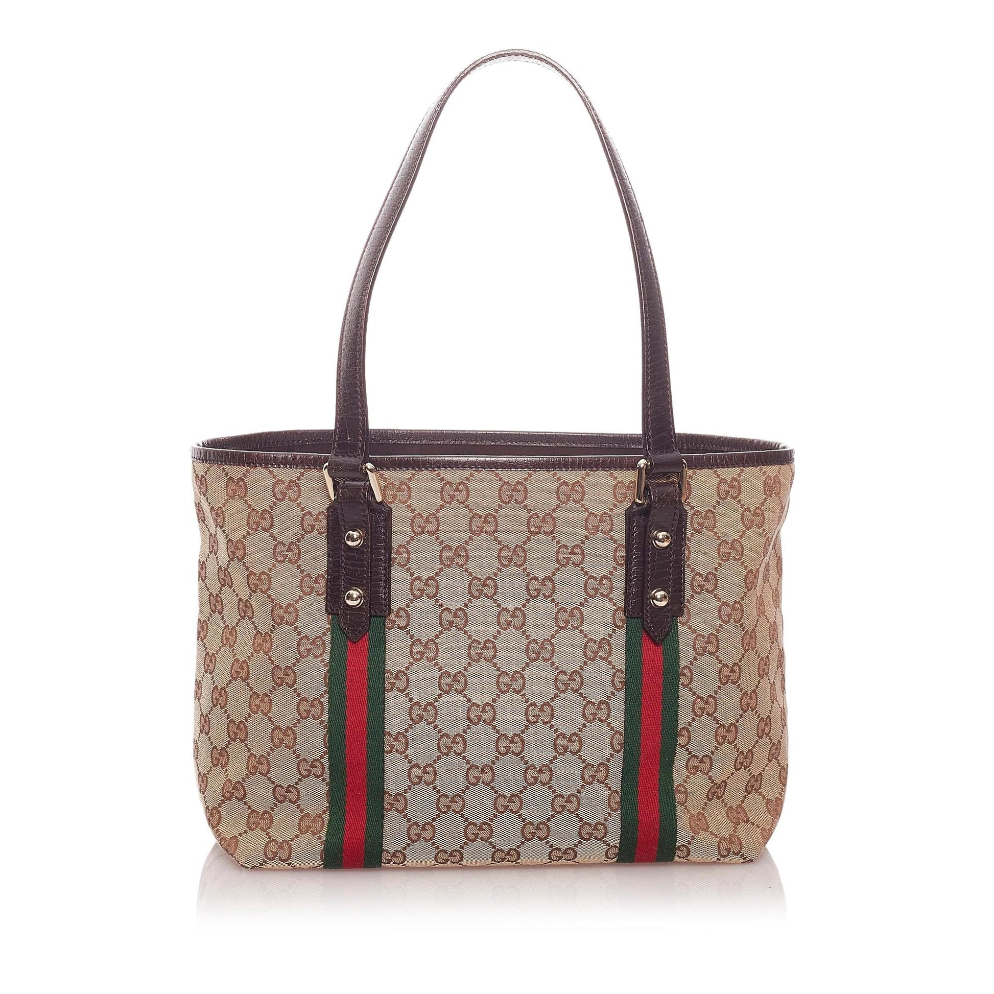 Gucci GG Jolicoeur SHG Canvas Brown Tote Bag 4