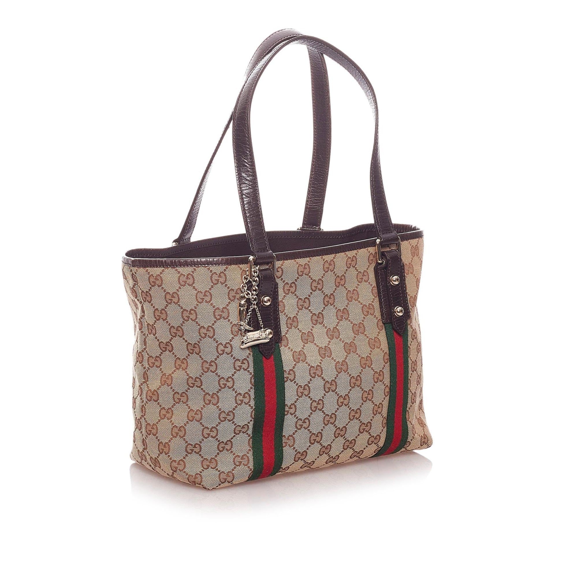Gucci GG Jolicoeur SHG Canvas Brown Tote Bag 4