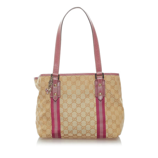 Gucci GG Jolicoeur SHG Canvas Brown Tote Bag 7