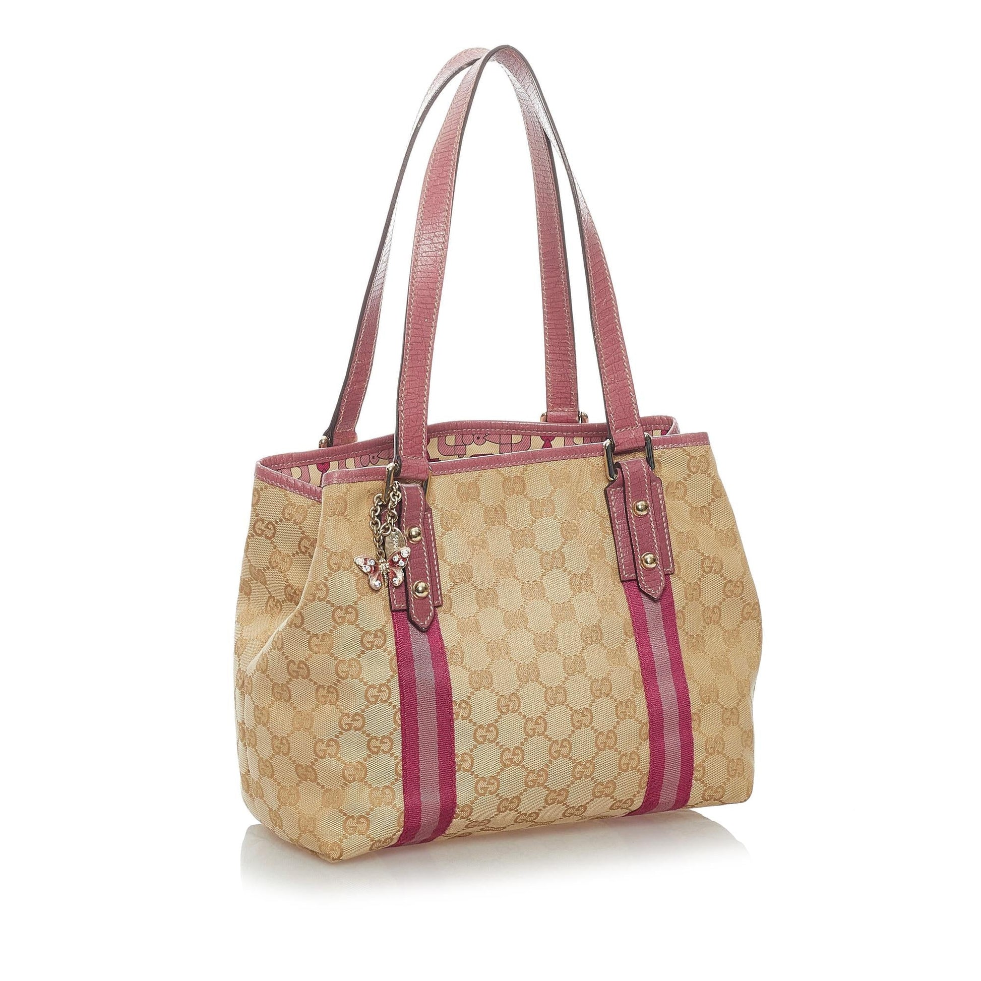 Gucci GG Jolicoeur SHG Canvas Brown Tote Bag 7