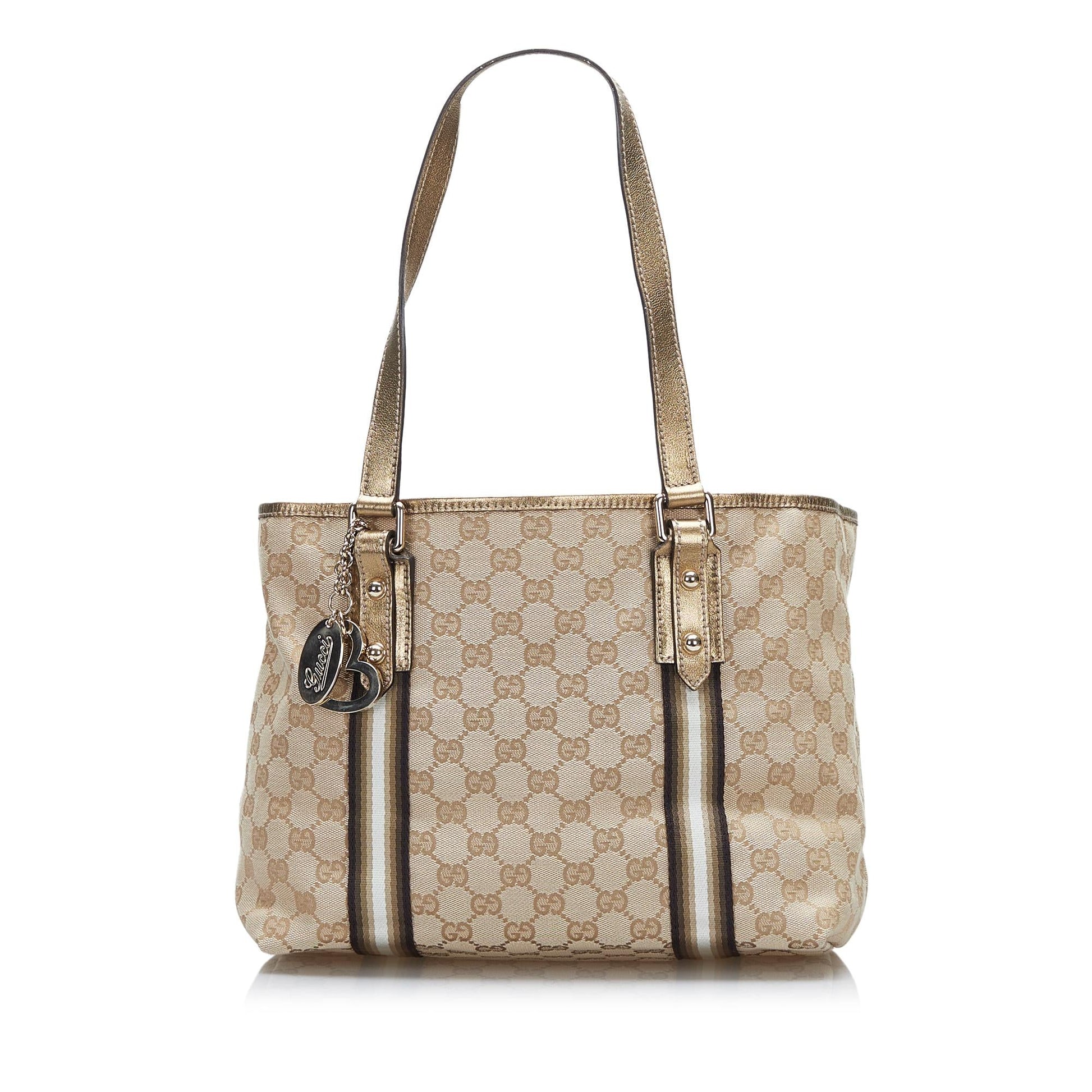 Gucci GG Jolicoeur SHG-lccp95 Canvas Brown Tote Bag