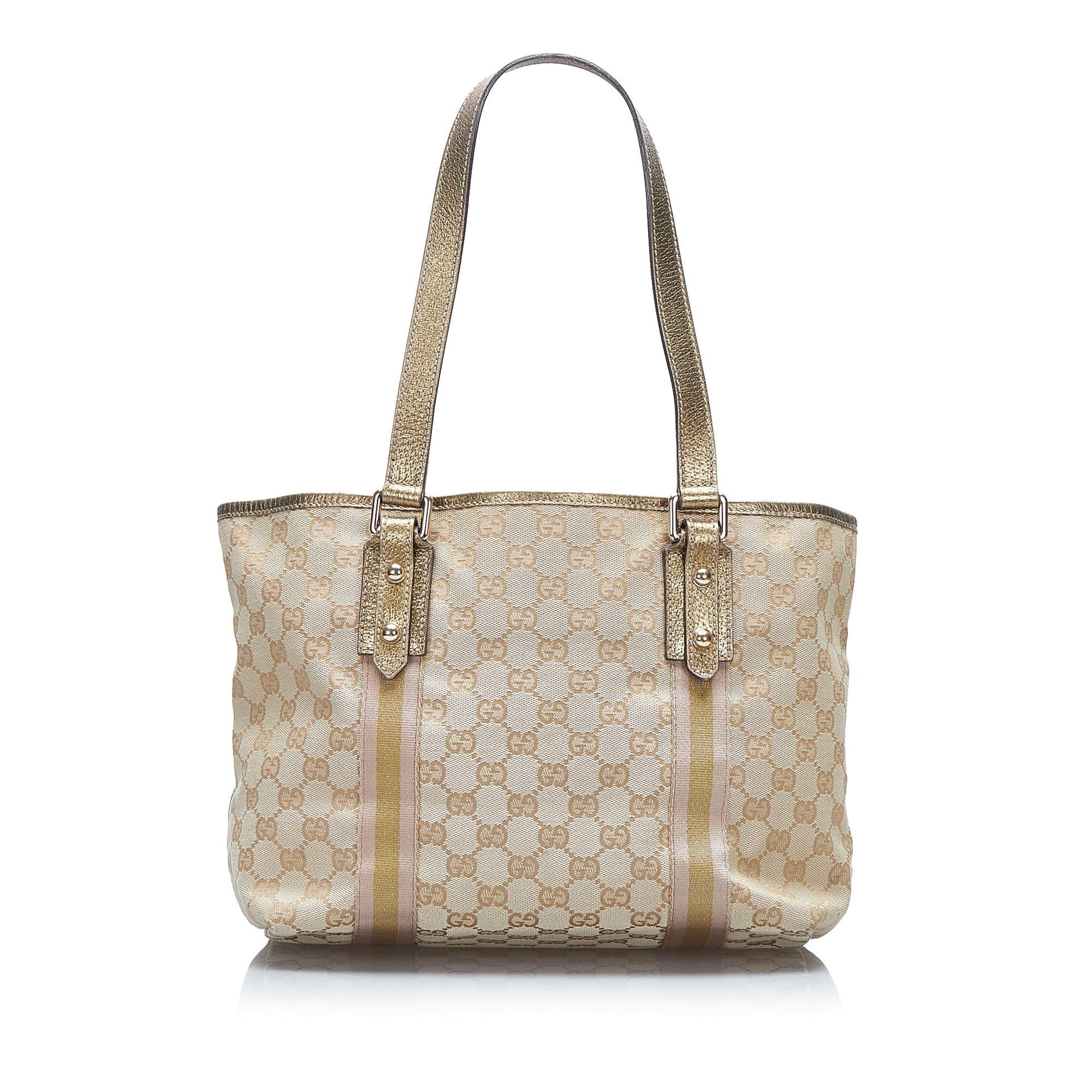 Gucci GG Jolicoeur SHG-j3Yk8W Canvas Brown Tote Bag