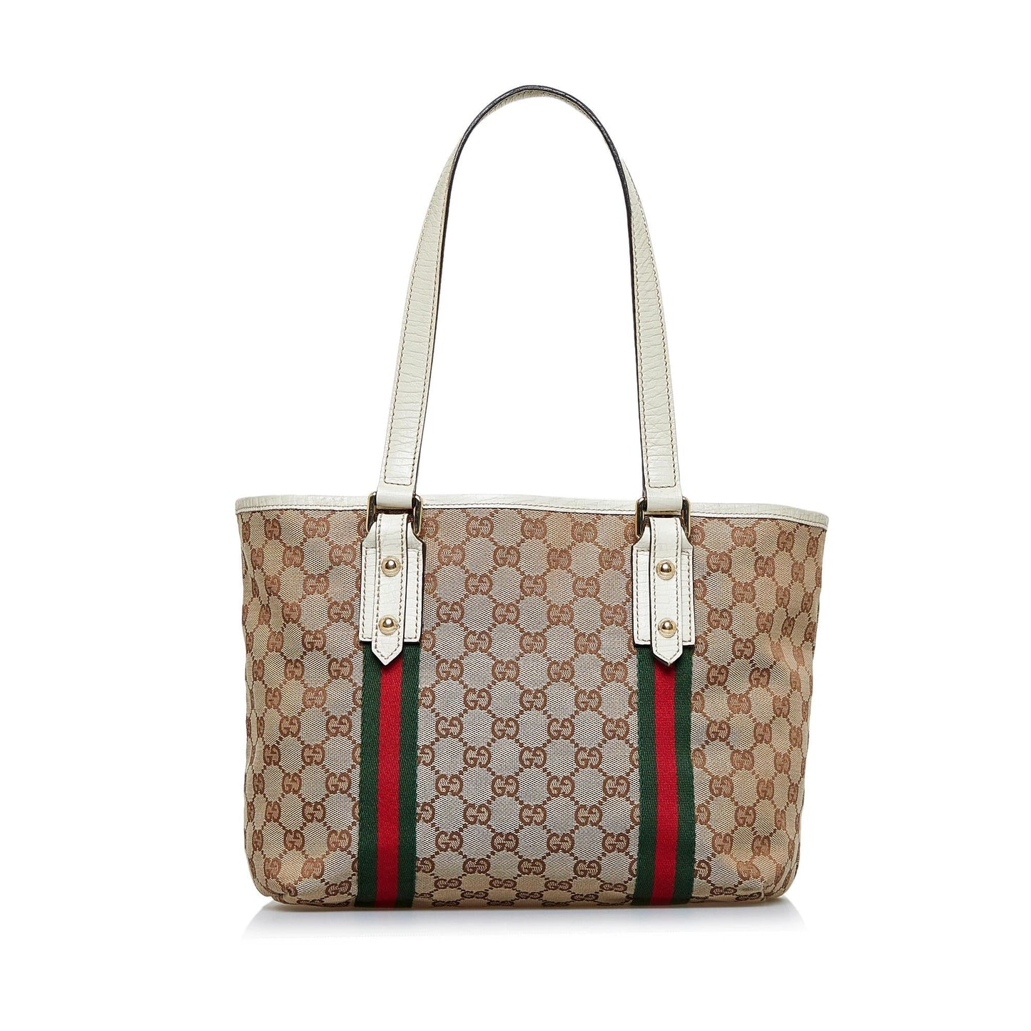 Gucci GG Jolicoeur SHG-KVNUBE Canvas Calf Brown Tote Bag