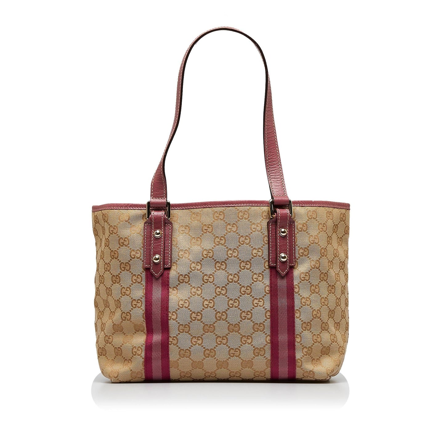 Gucci GG Jolicoeur SHG-H3TwXH Canvas Calf Brown Pink Tote Bag