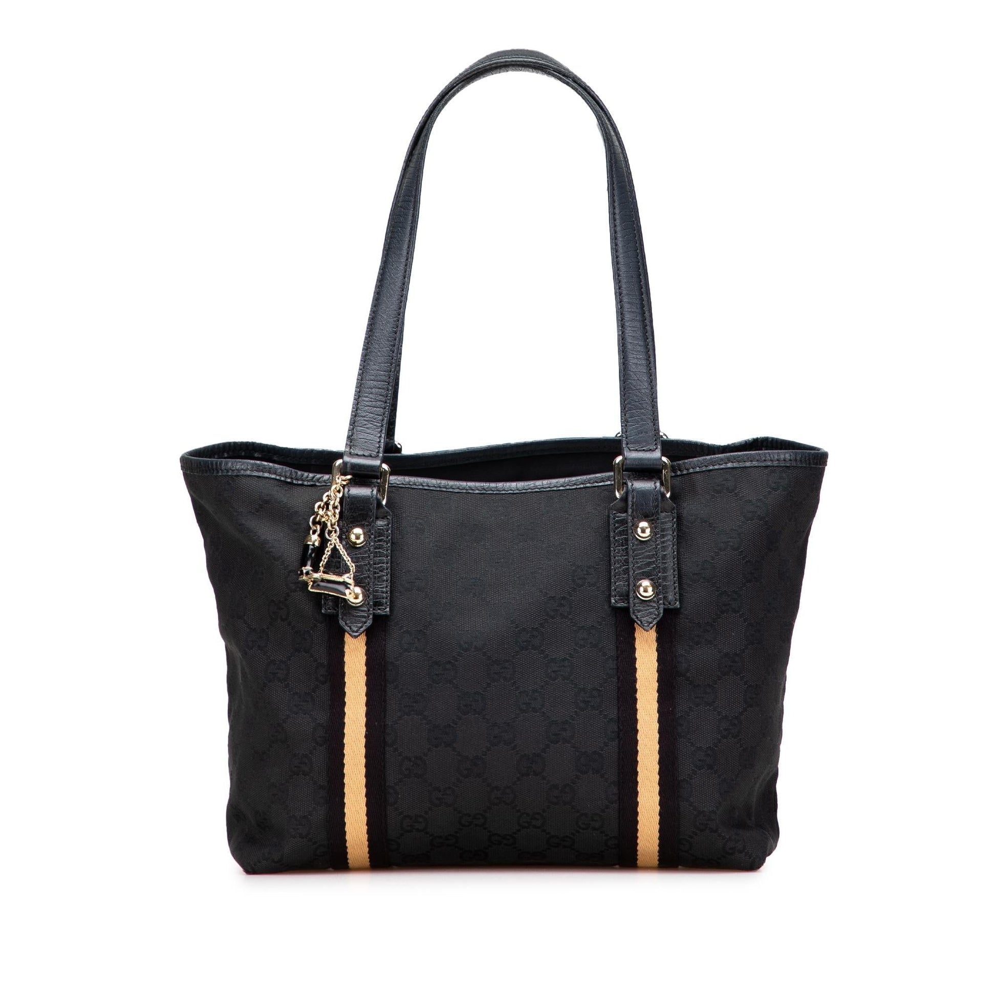 Gucci GG Jolicoeur Canvas Black Tote Bag