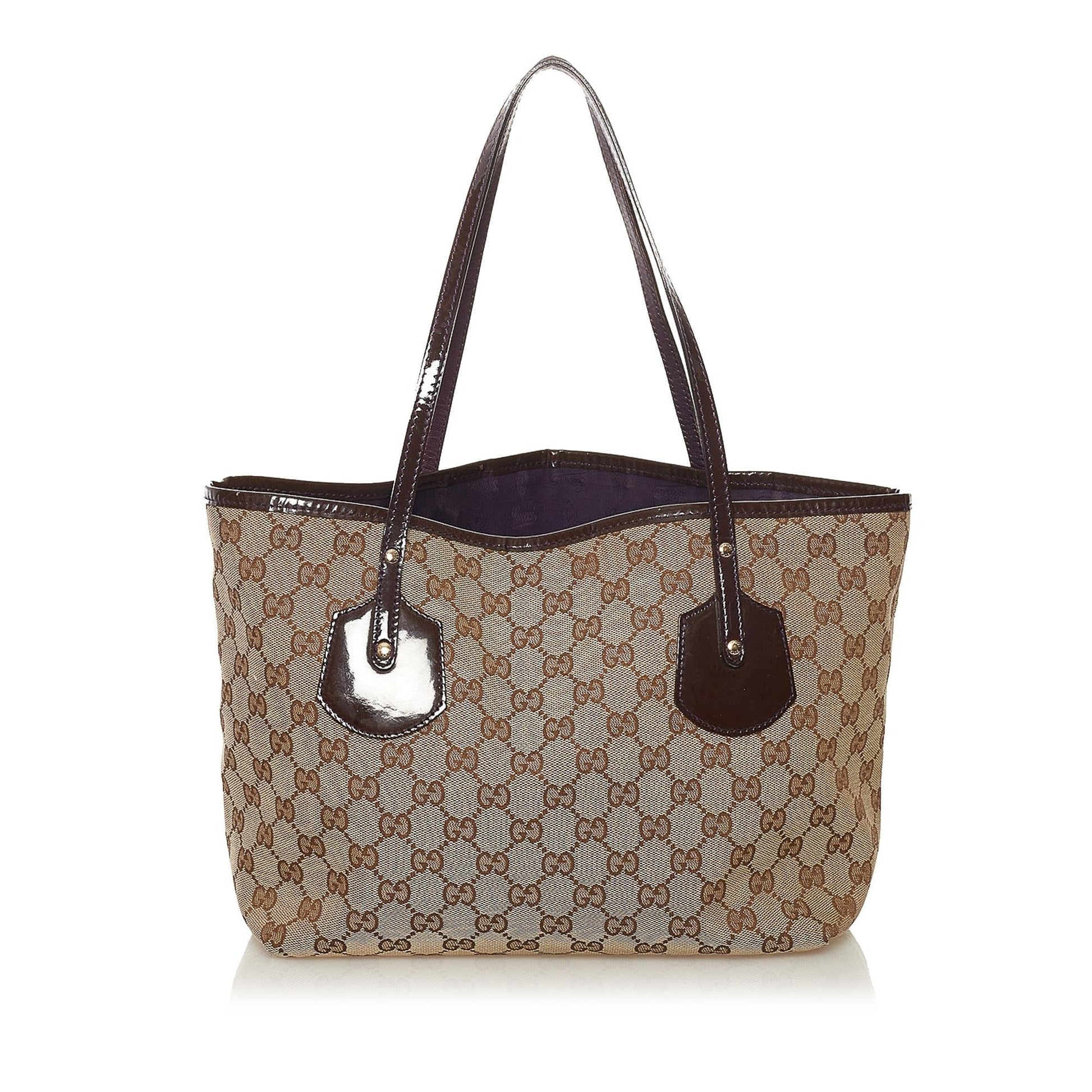 Gucci GG Jolie SHG Canvas Black Brown Tote Bag