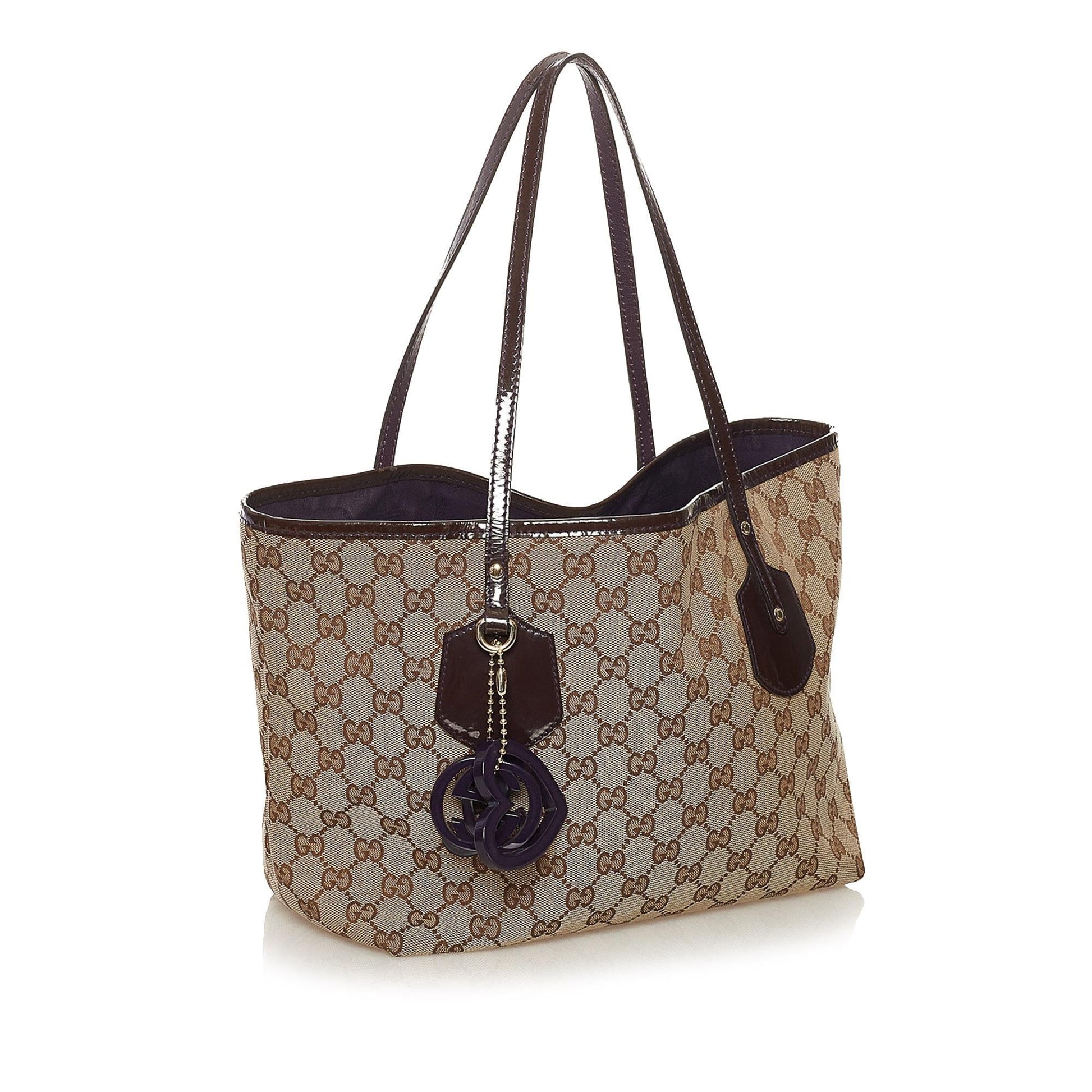 Gucci GG Jolie SHG Canvas Black Brown Tote Bag