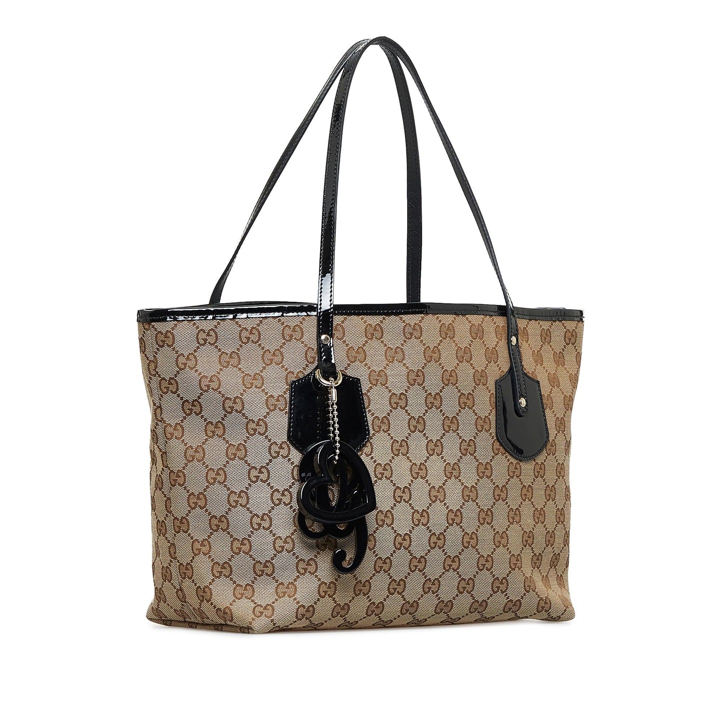 Gucci GG Jolie SHG-1jdPYf Leather Canvas Patent Brown Tote Bag