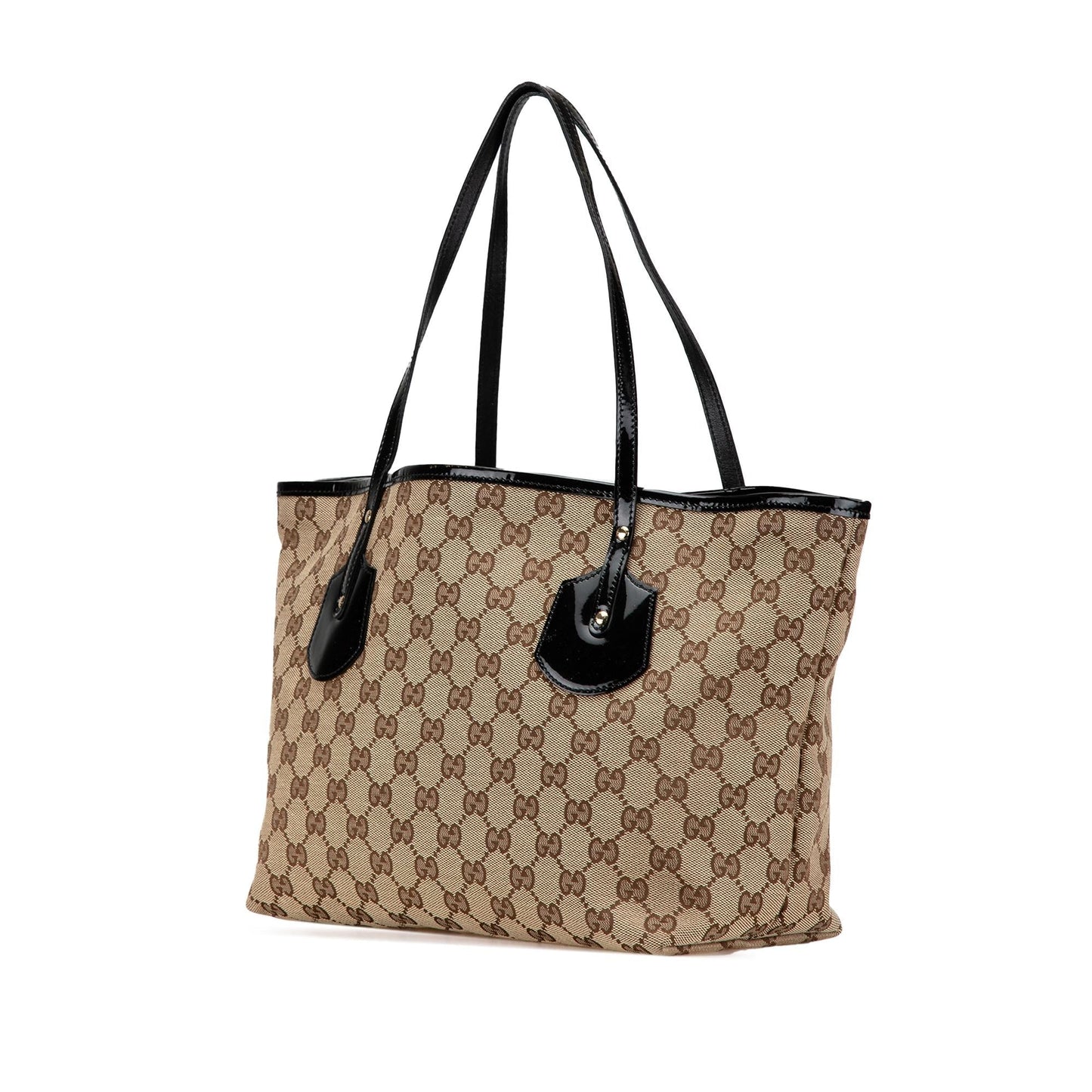 Gucci GG Jolie SHG-VN8Tk1 Leather Canvas Patent Brown Tote Bag