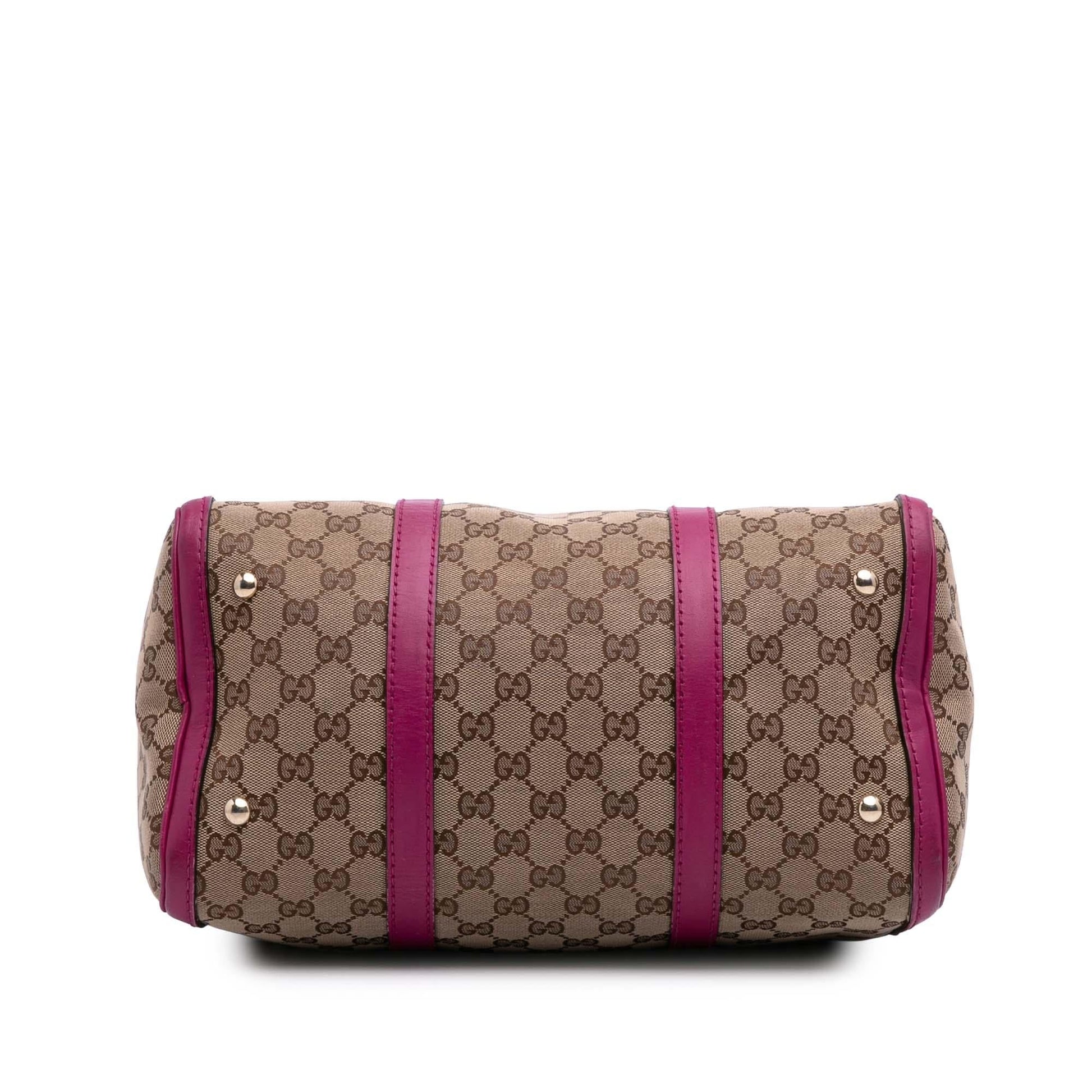 Gucci GG Joy Boston Canvas Brown Satchel Bag