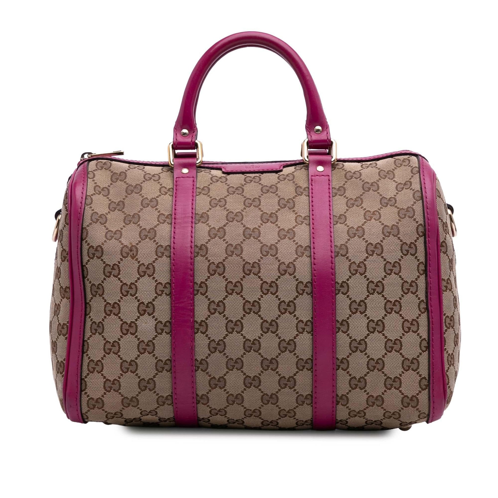 Gucci GG Joy Boston Canvas Brown Satchel Bag