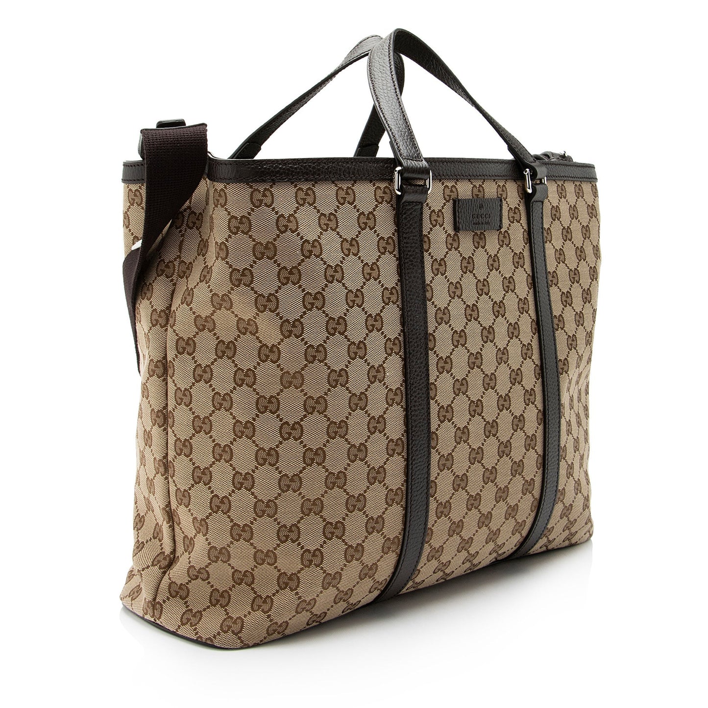 Gucci GG Joy SHF-W3Bfu5 Leather Canvas Brown Beige Tote Bag