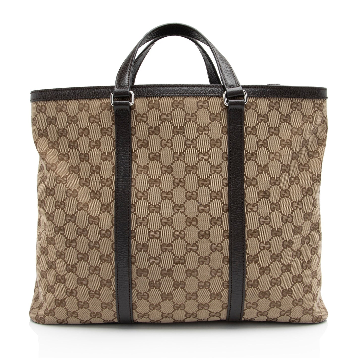 Gucci GG Joy SHF-bVgoZN Leather Canvas Brown Beige Tote Bag