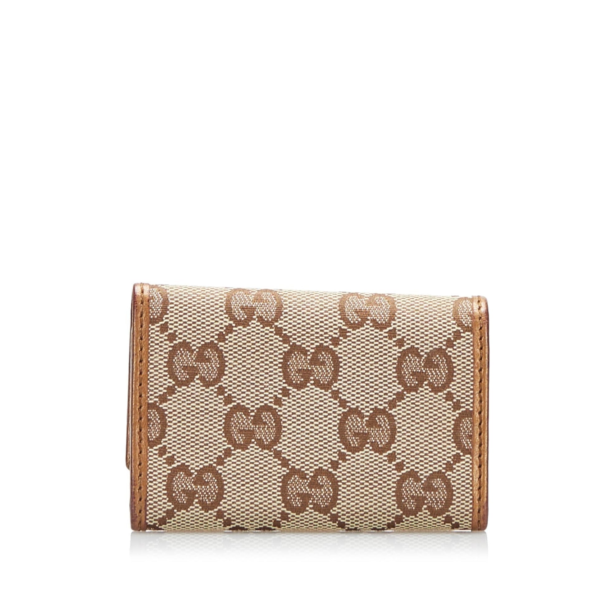 Gucci GG Key Holder SHG Canvas Brown Accessory