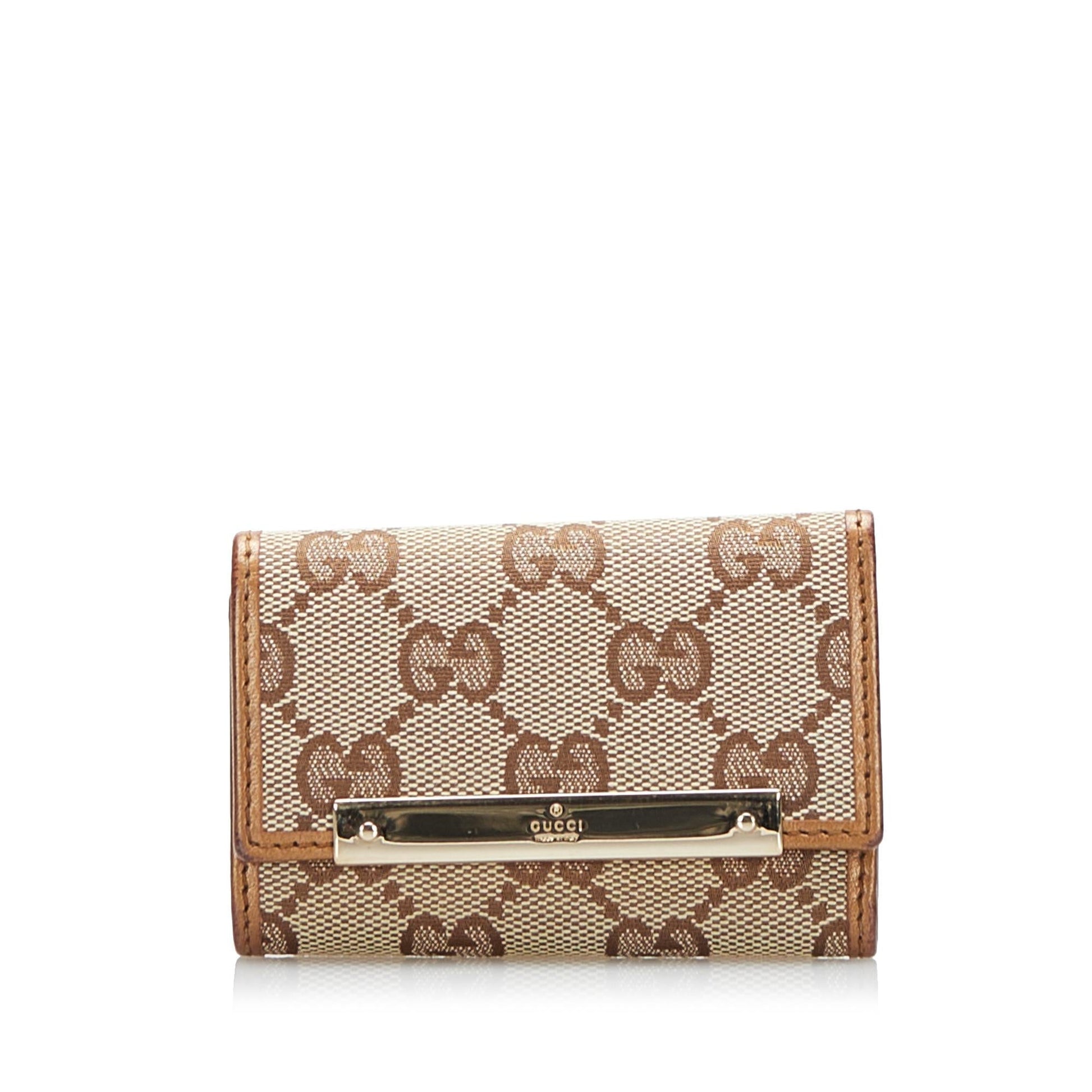 Gucci GG Key Holder SHG Canvas Brown Accessory