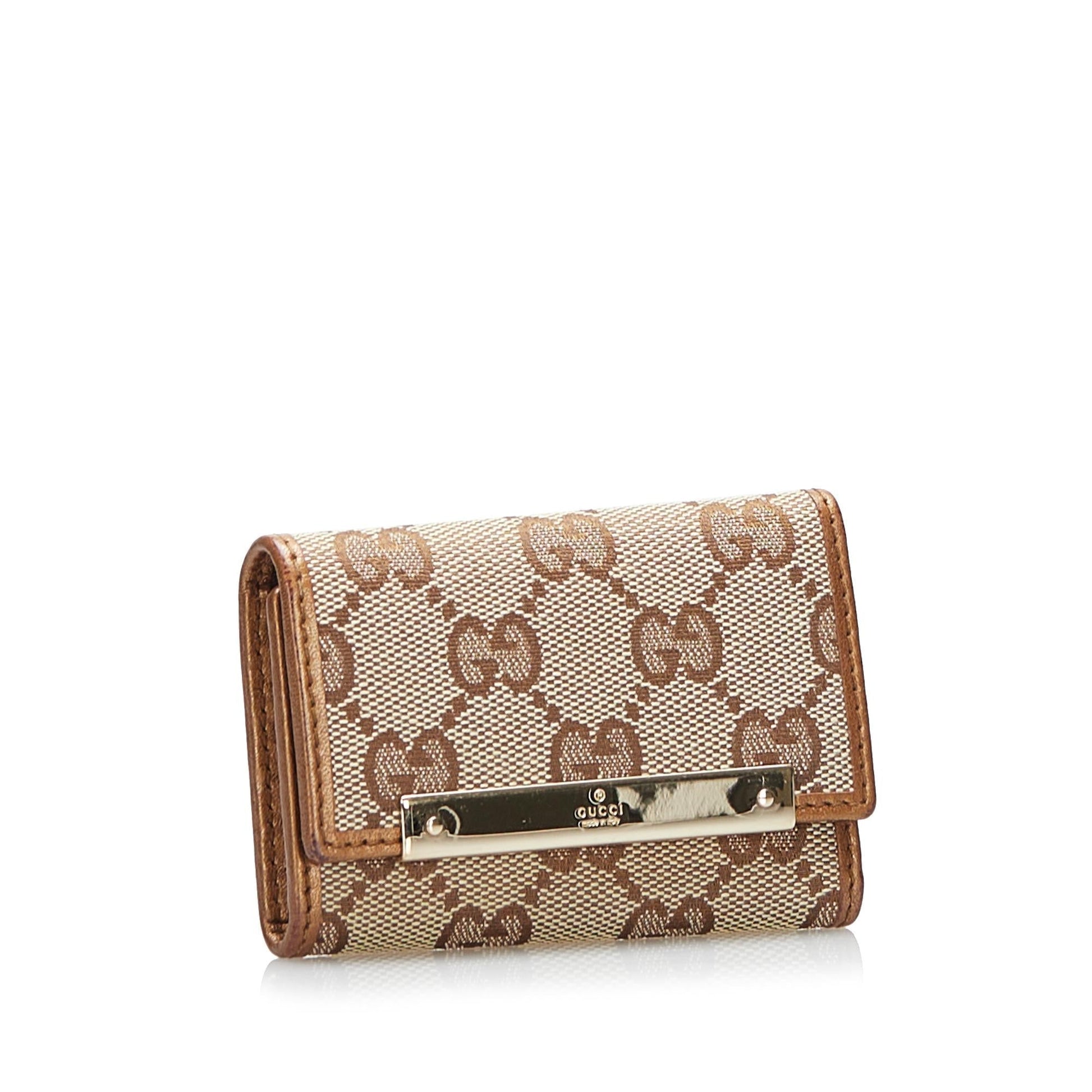 Gucci GG Key Holder SHG Canvas Brown Accessory