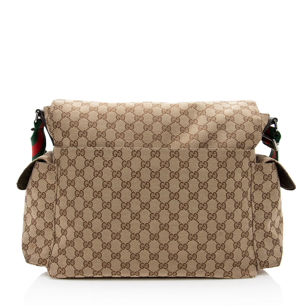 Gucci GG Messenger SHF Leather Canvas Nylon Brown Shoulder Bag