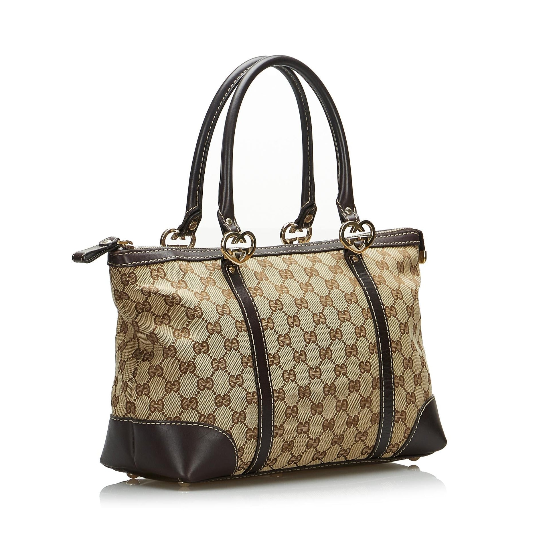 Gucci GG Lovely SHG- 236C Canvas Brown Tote Bag