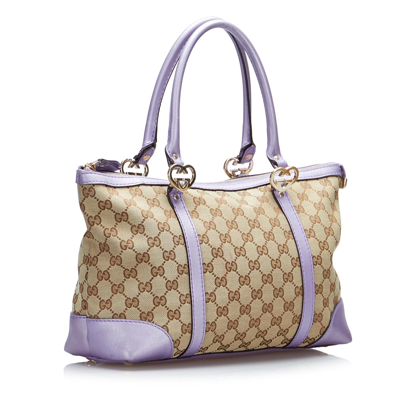Gucci GG Lovely SHG-7OVX1r Canvas Calf Brown Tote Bag