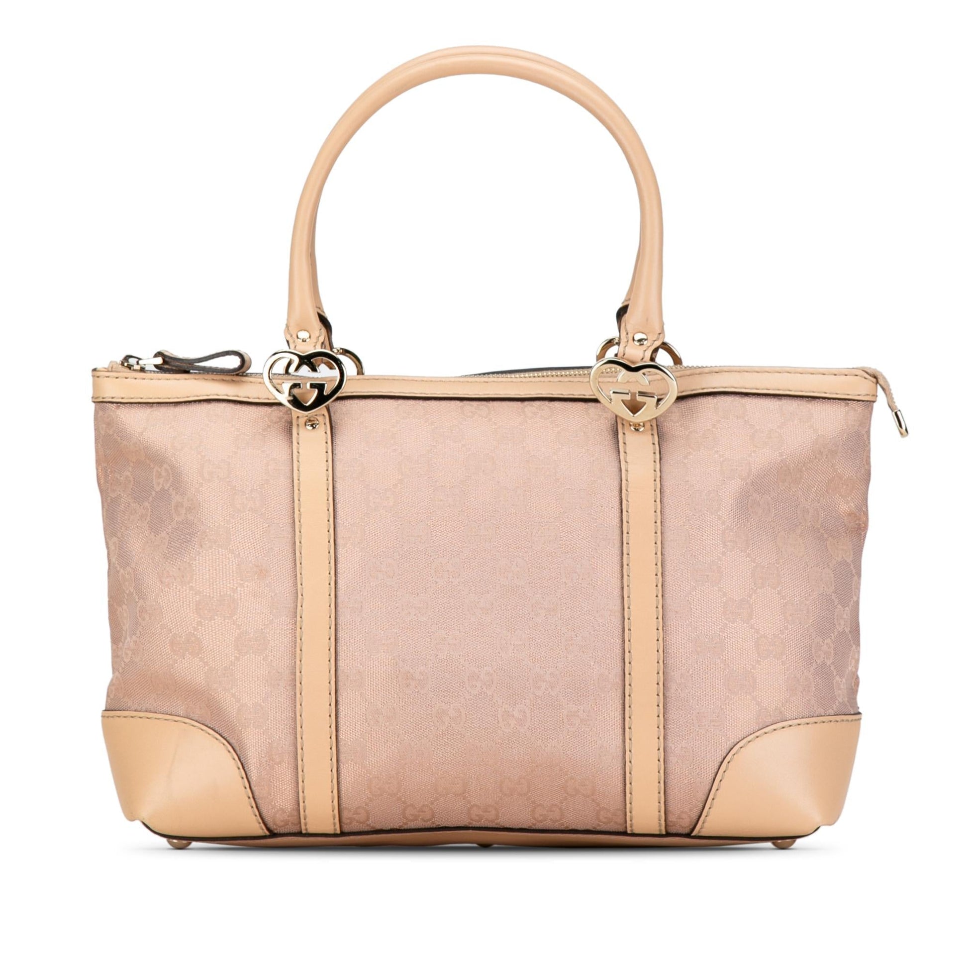 Gucci GG Lovely SHG-JAeyRr Canvas Calf Brown Pink Tote Bag