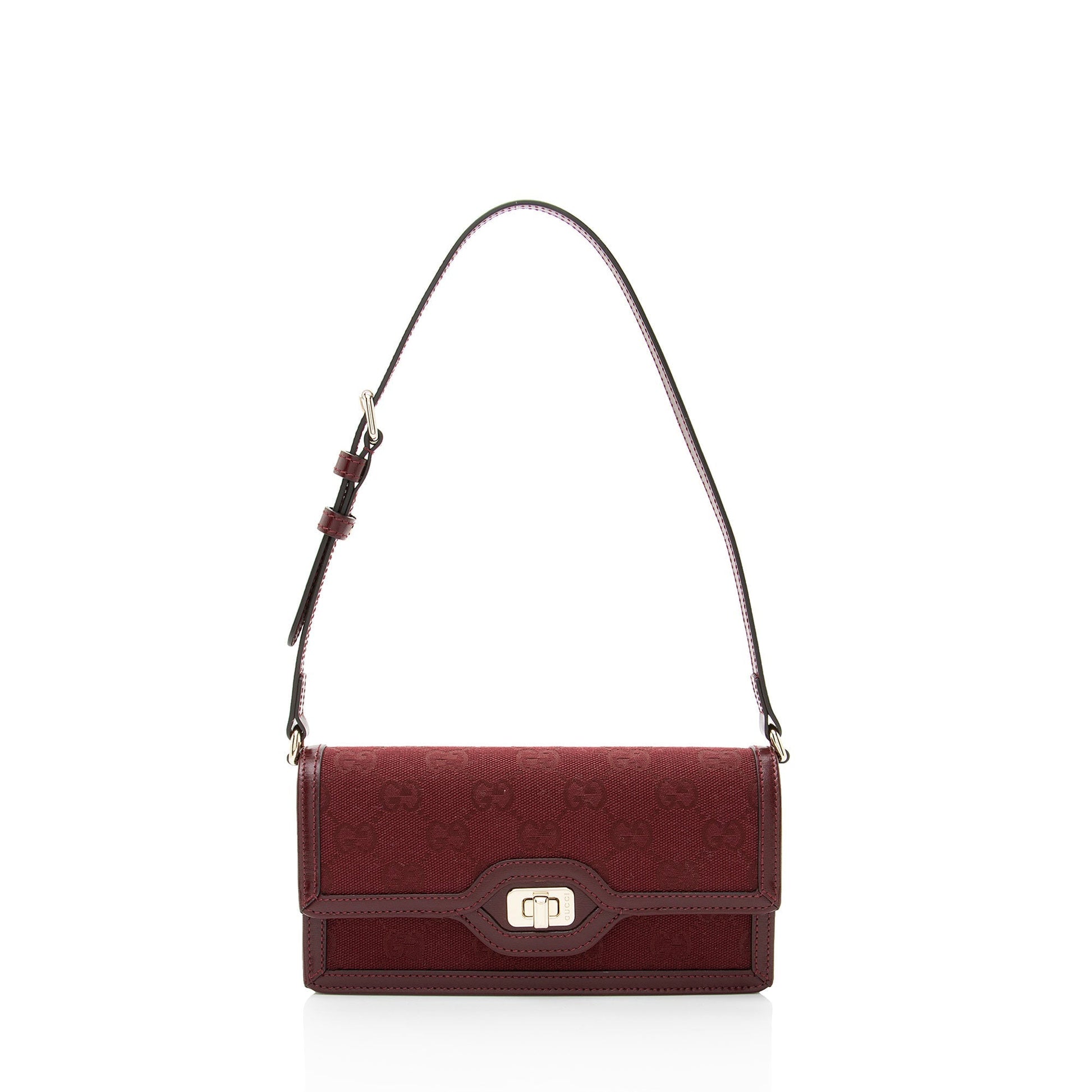 Gucci GG Luce Leather Canvas Red Mini Shoulder Bag