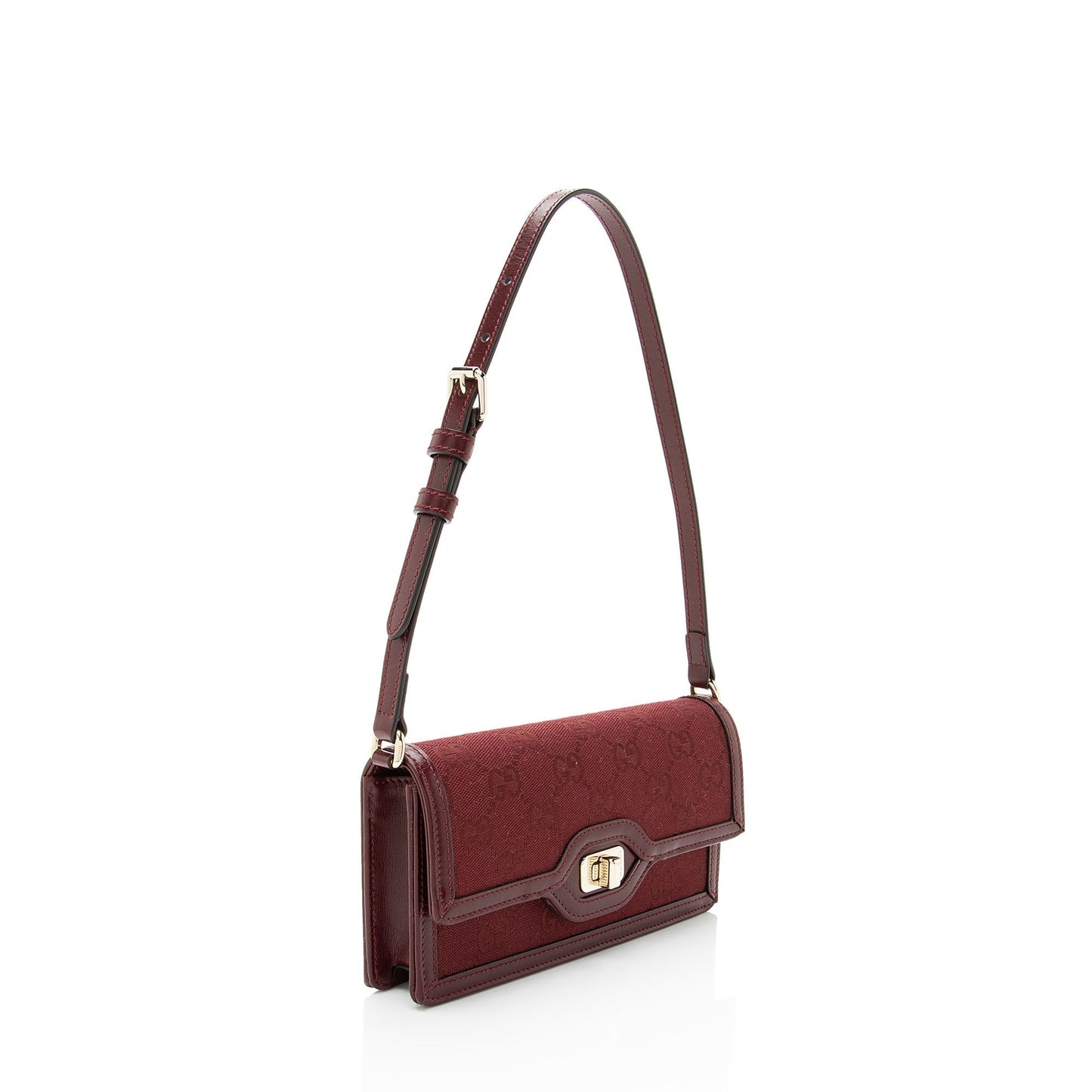 Gucci GG Luce Leather Canvas Red Mini Shoulder Bag