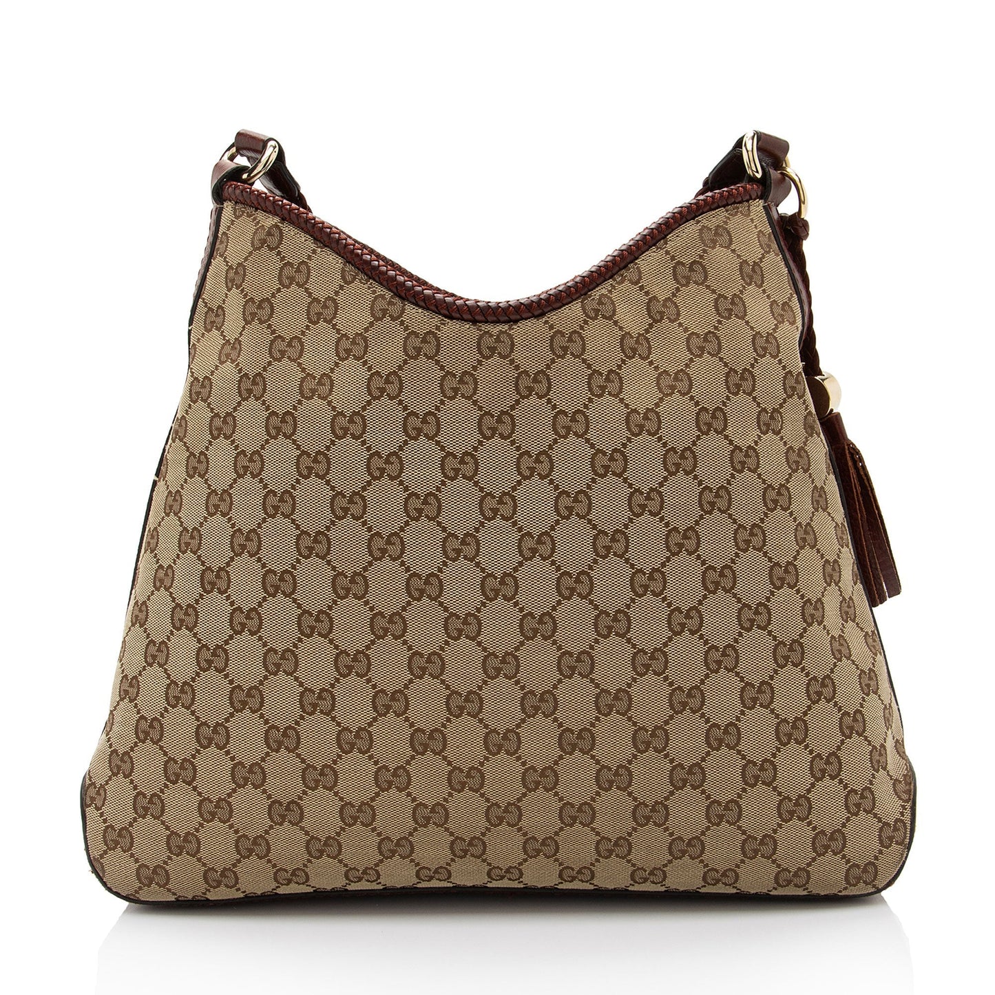 Gucci GG Marrakech SHF-IGUAKI Leather Canvas Beige Red Shoulder Bag