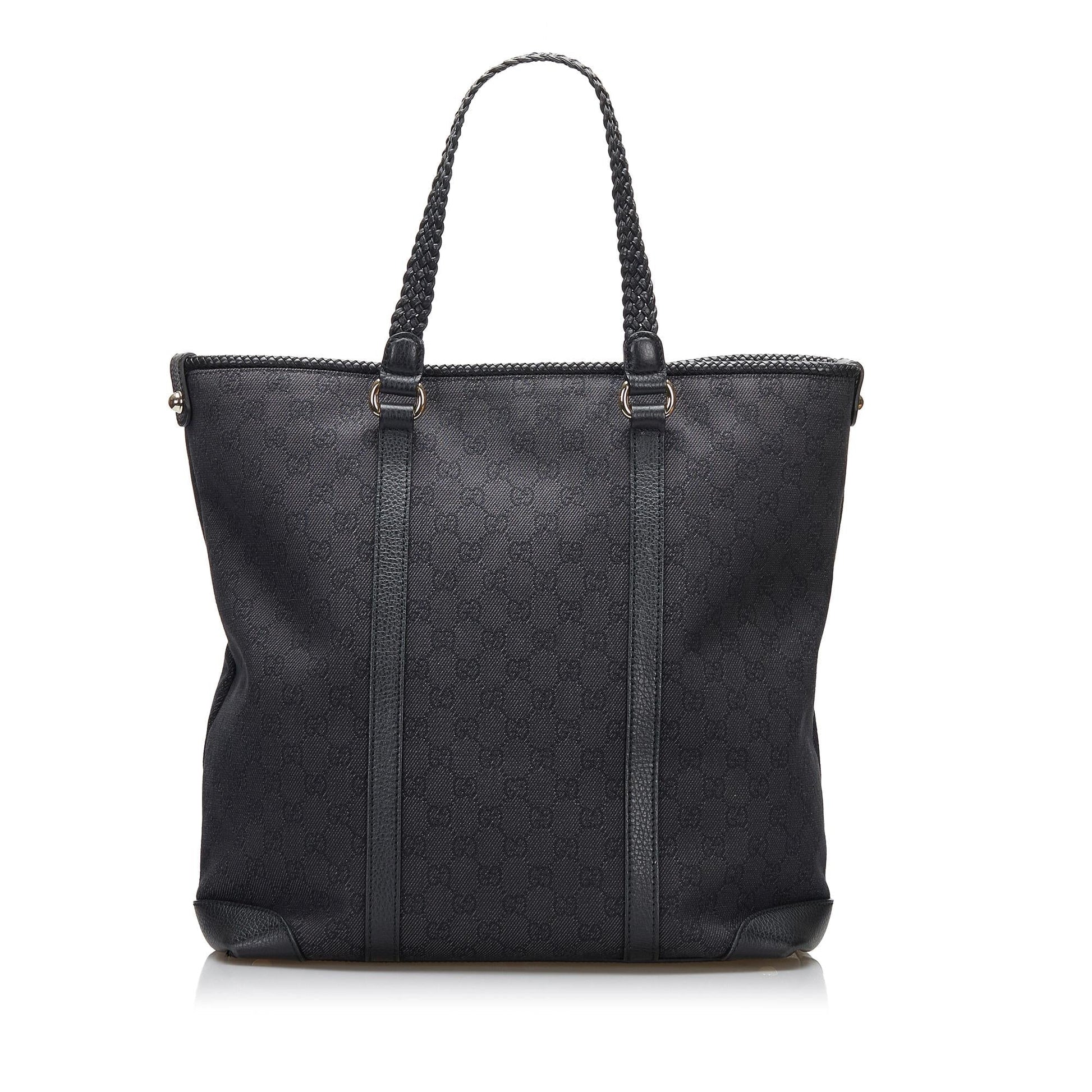 Gucci GG Marrakech SHG-D5U9hD Canvas Black Tote Bag