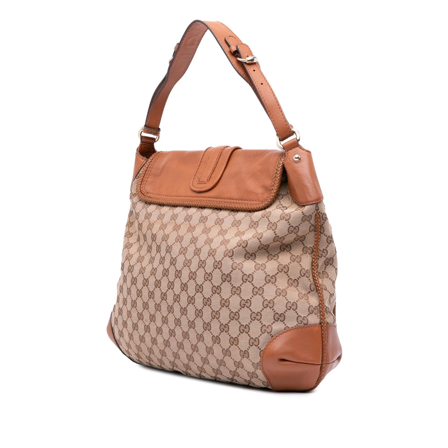 Gucci GG Marrakech Canvas Calf Brown Tote Bag Tote 1