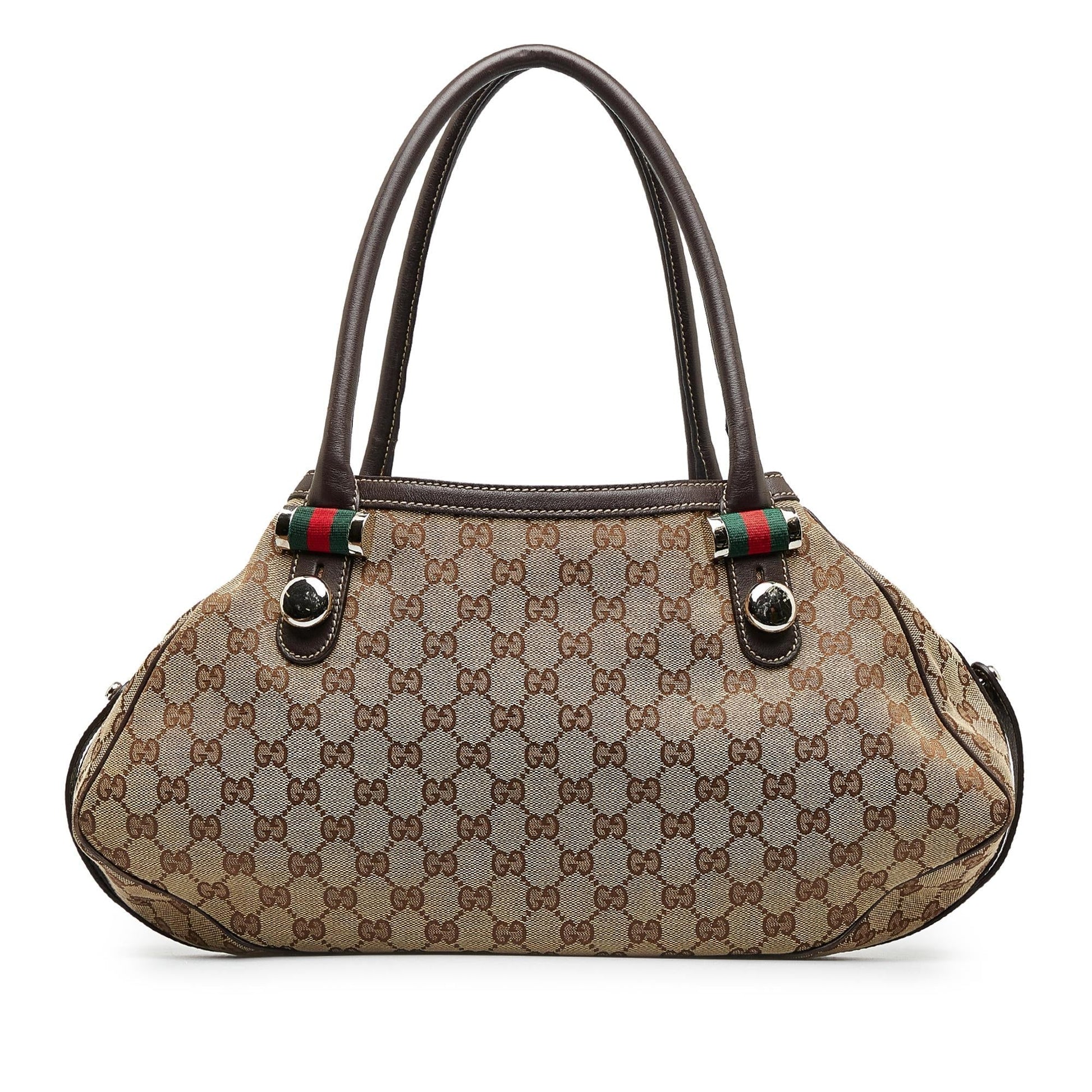 Gucci GG Match Ball SHG-7POLzm Canvas Brown Tote Bag