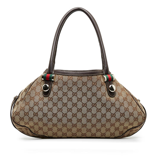 Gucci GG Match Ball SHG-7POLzm Canvas Brown Tote Bag