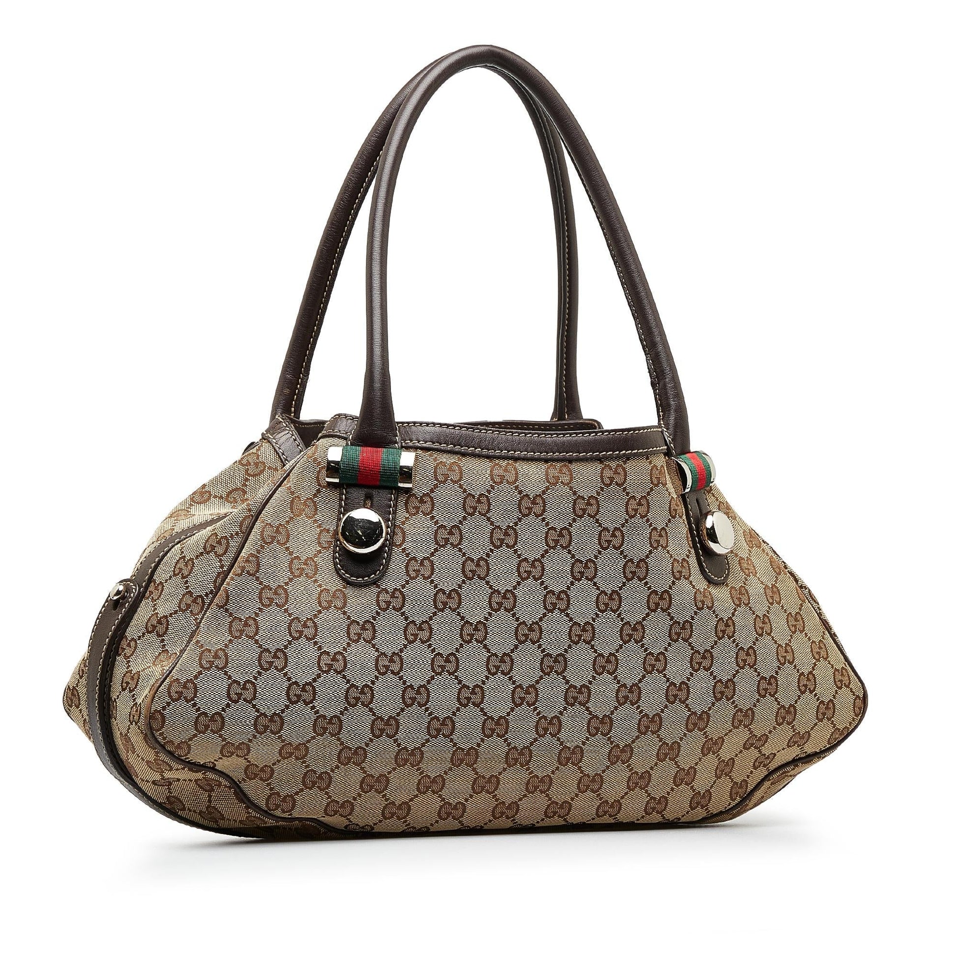 Gucci GG Match Ball SHG-7POLzm Canvas Brown Tote Bag