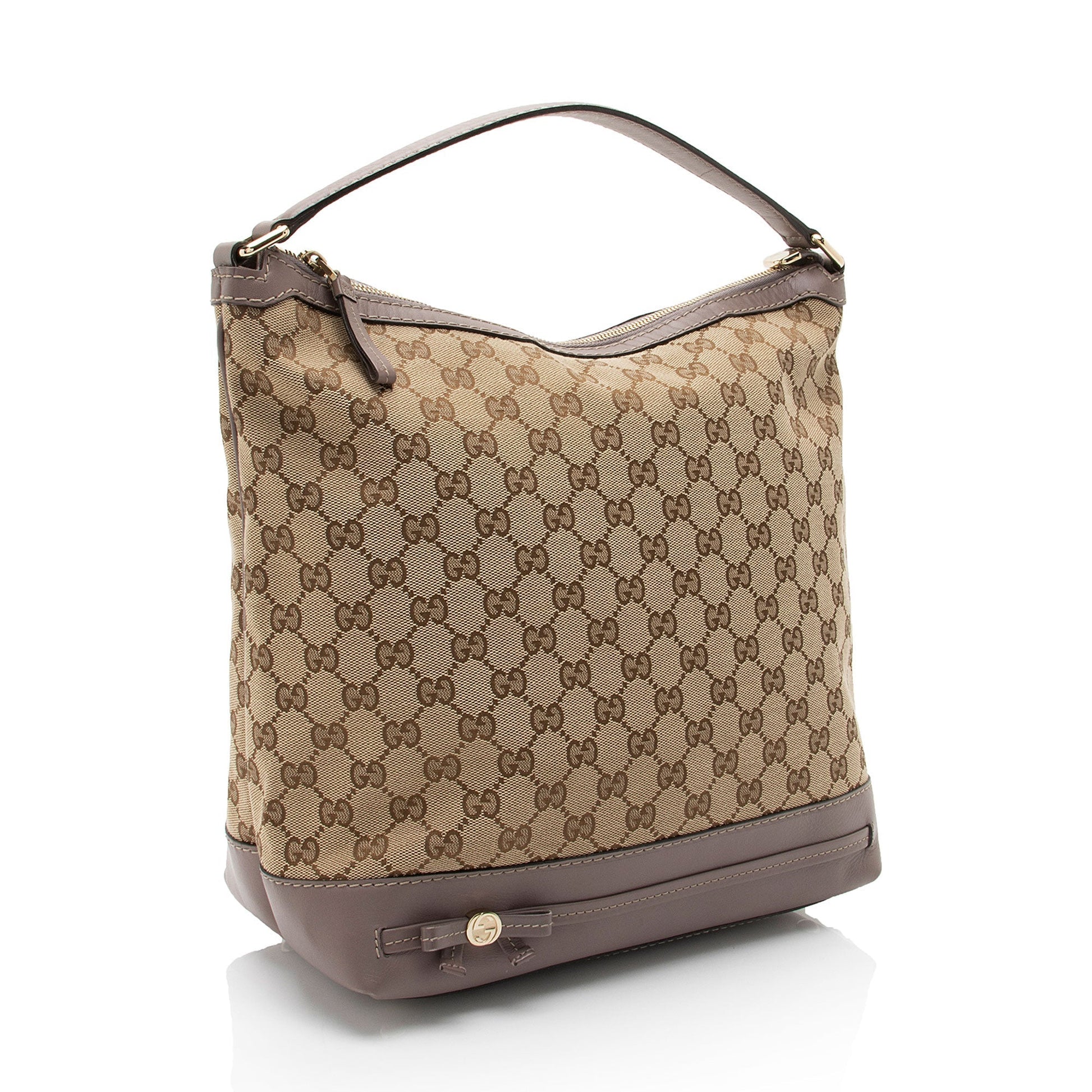 Gucci GG Mayfair SHF-75u6gN Leather Canvas Beige Pink Shoulder Bag