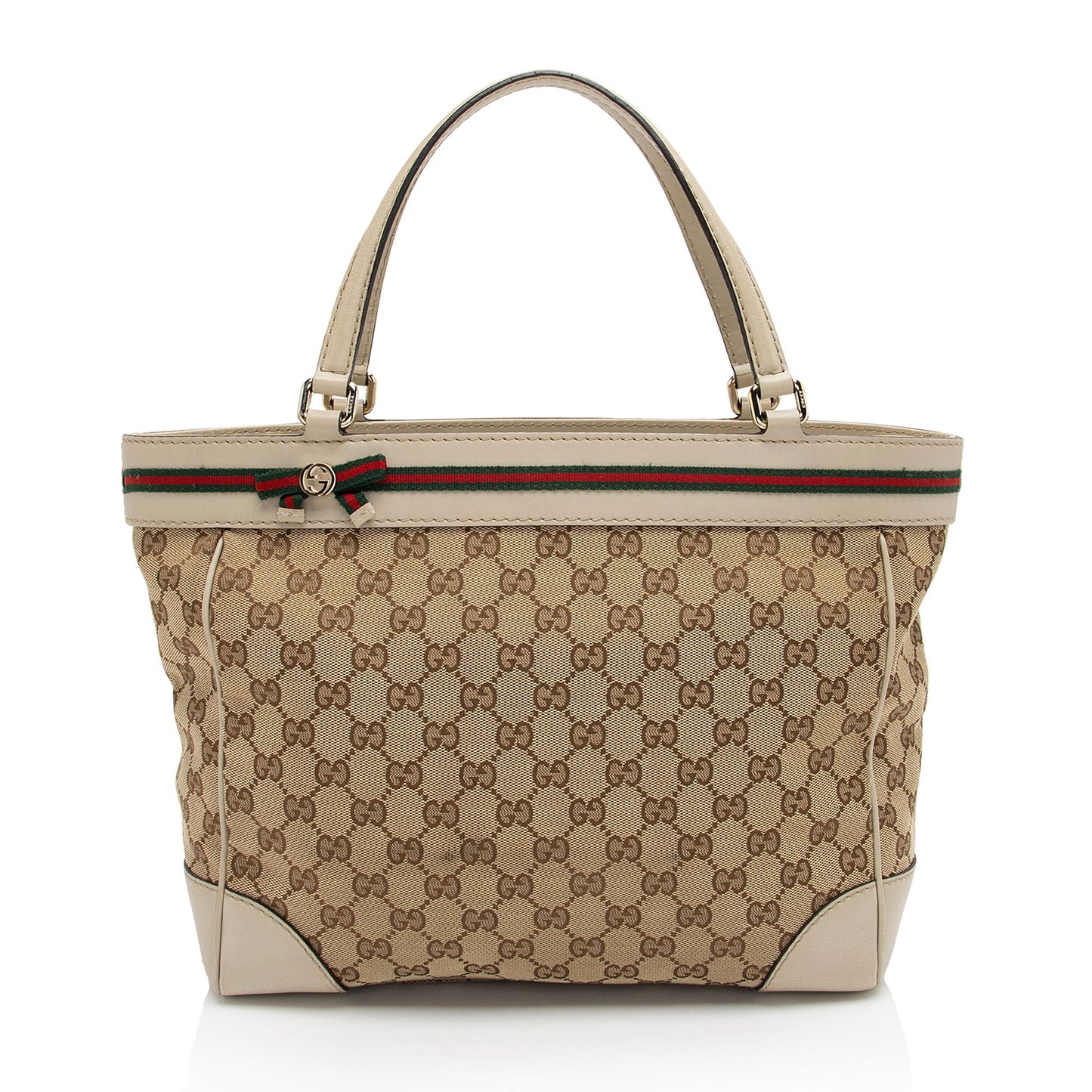 Gucci GG Mayfair SHF-SoVfXo Leather Canvas Nylon White Tote Bag
