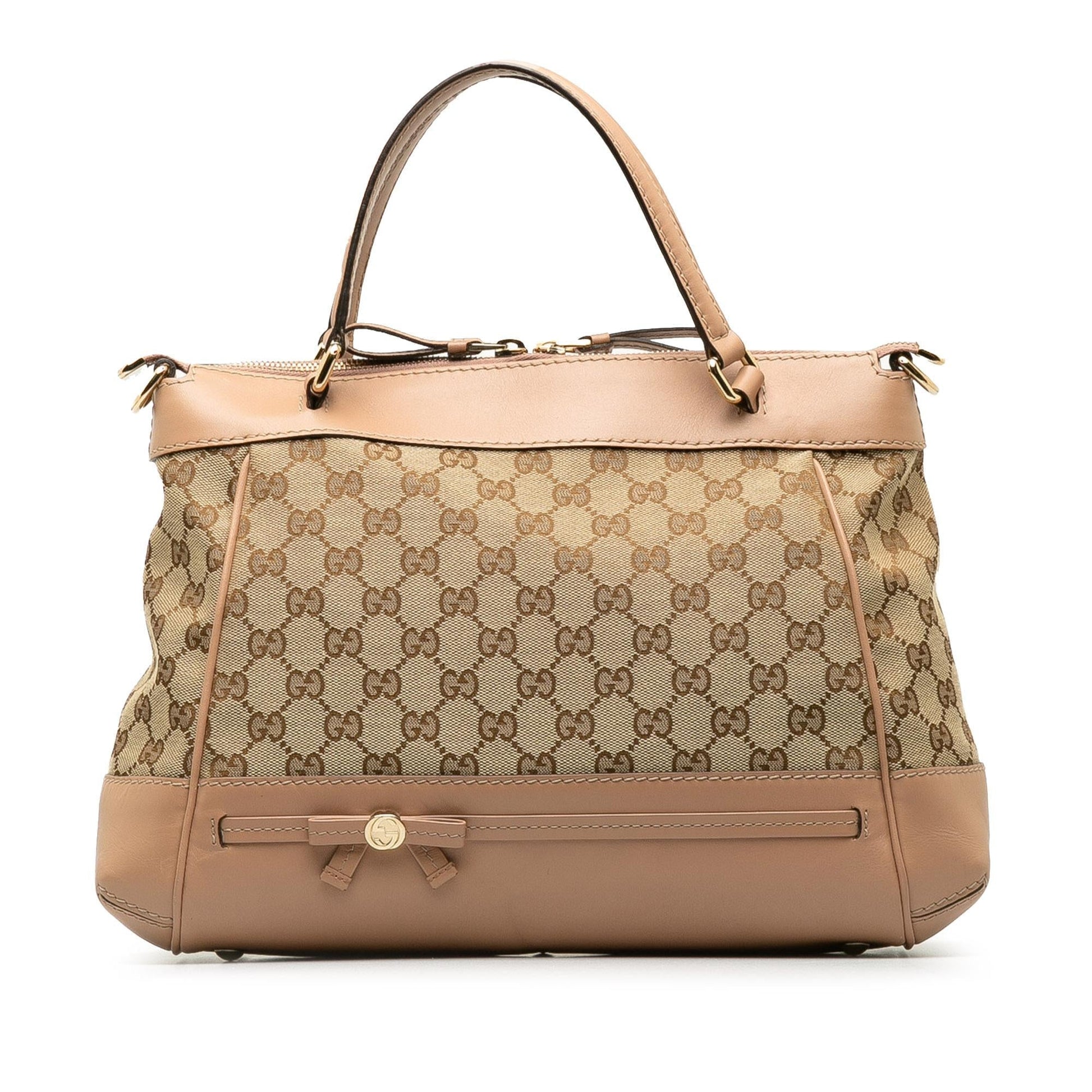 Gucci GG Mayfair SHG-hKKYOc Canvas Calf Brown Satchel Bag