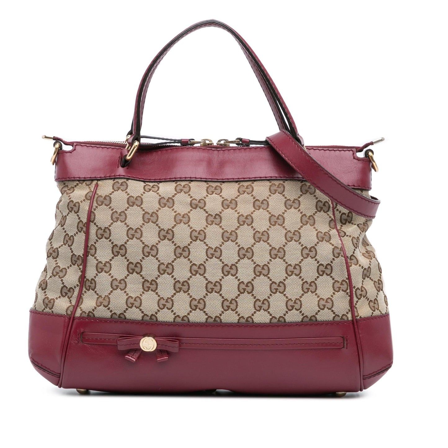 Gucci GG Mayfair Canvas Calf Brown Satchel Bag