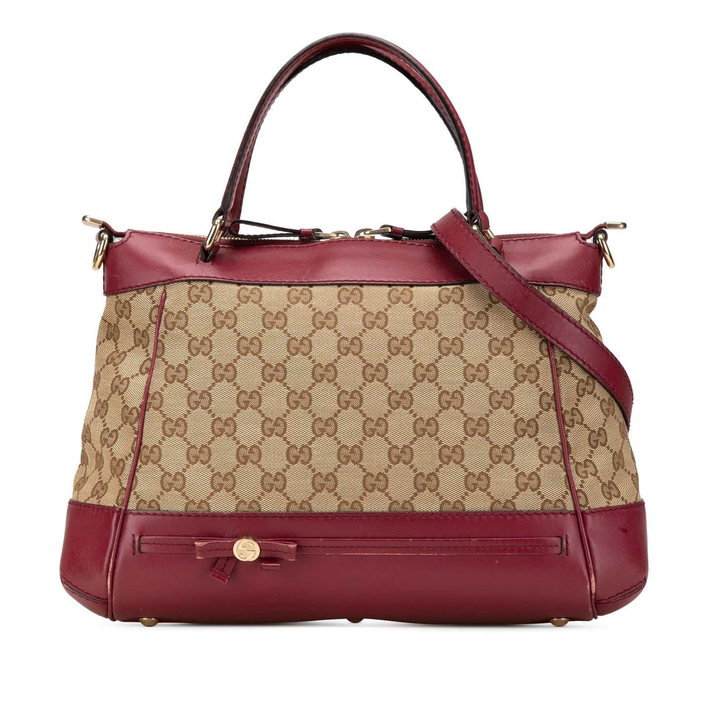 Gucci GG Mayfair Canvas Calf Brown Satchel Bag Satchel 1