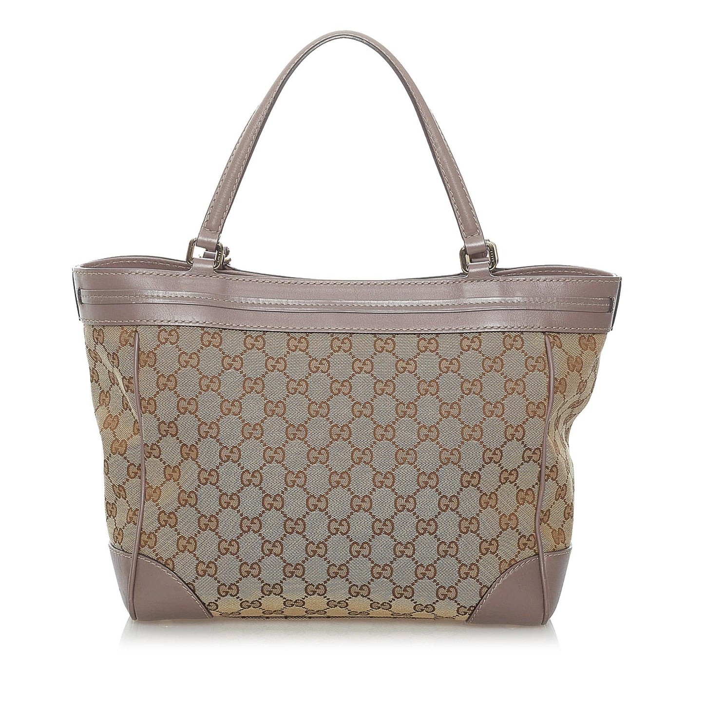 Gucci GG Mayfair SHG Canvas Calf Brown Pink Tote Bag